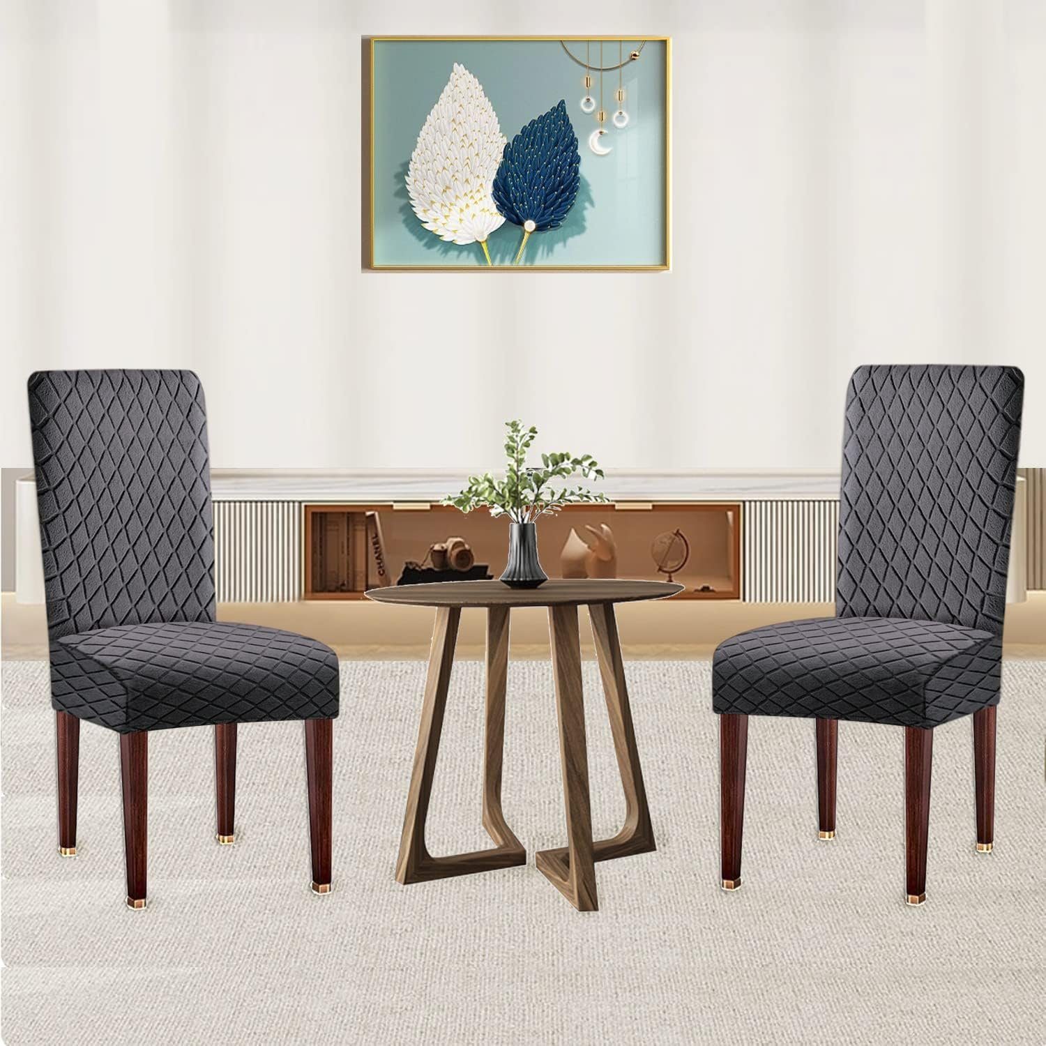 Coonoor Stuhlhusse geschwungener Stuhlbezug,Elastischer Jacquard-Esszimmers günstig online kaufen