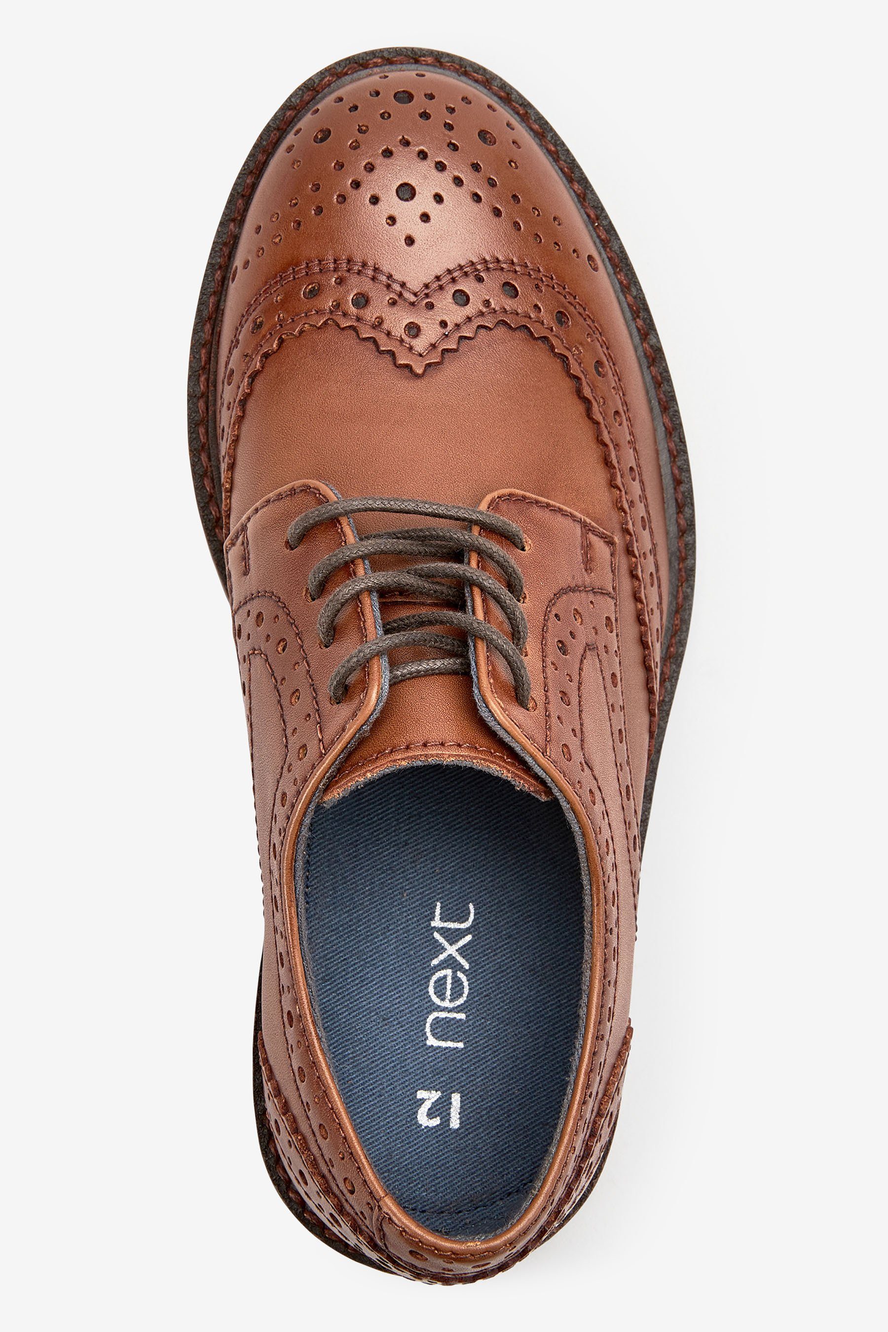 Next Brogues zum Schnüren aus Leder Budapester – Bild 3 von 4