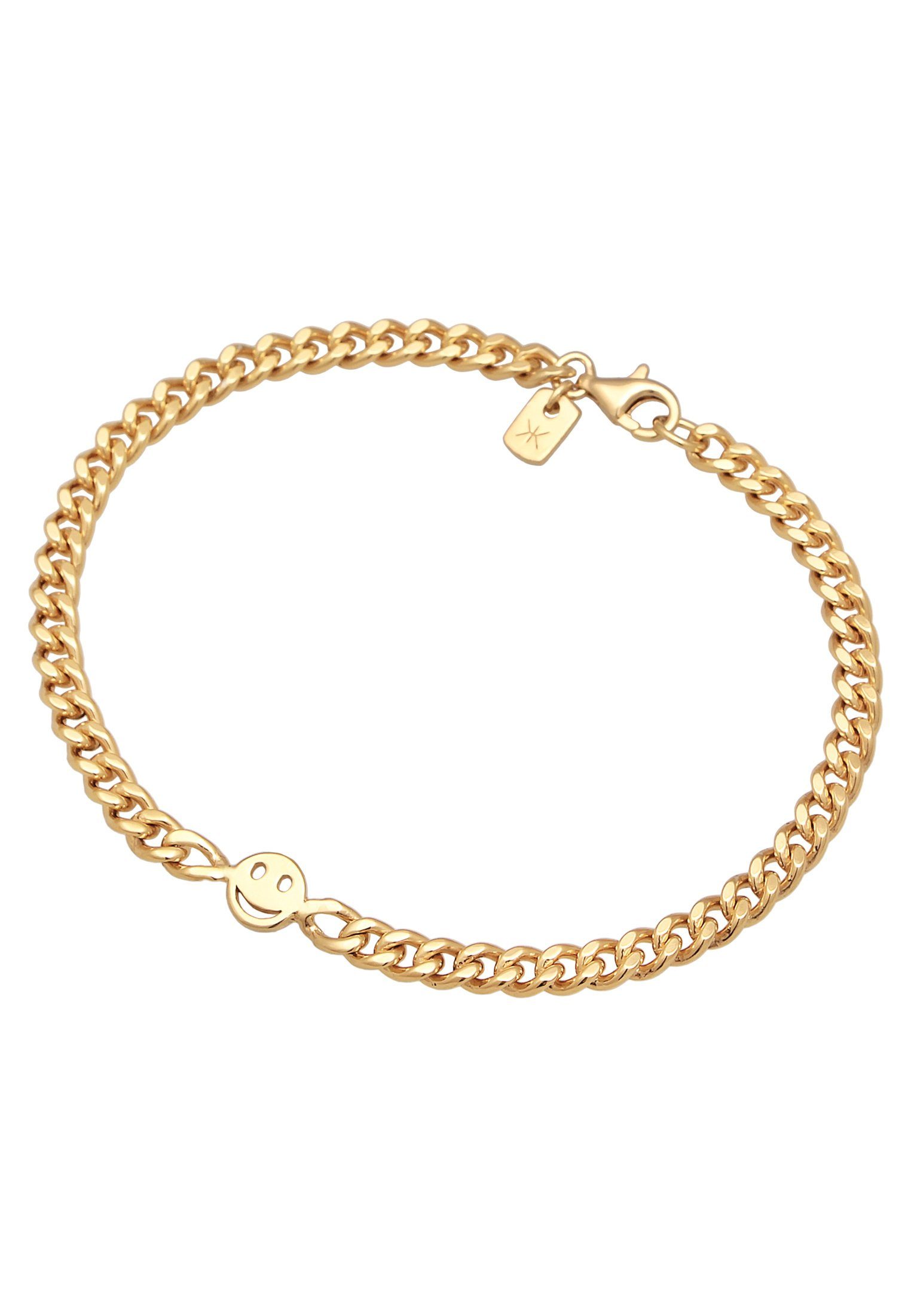 Kuzzoi Face Gold Smiling 925 Silberarmband mit Silber