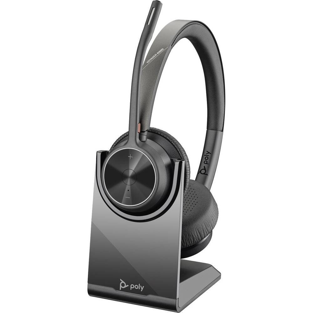 Poly BT Voyager mit USB-C UC Headset Stand Kopfhörer (Mikrofon-Stummschaltung) Stereo 4320