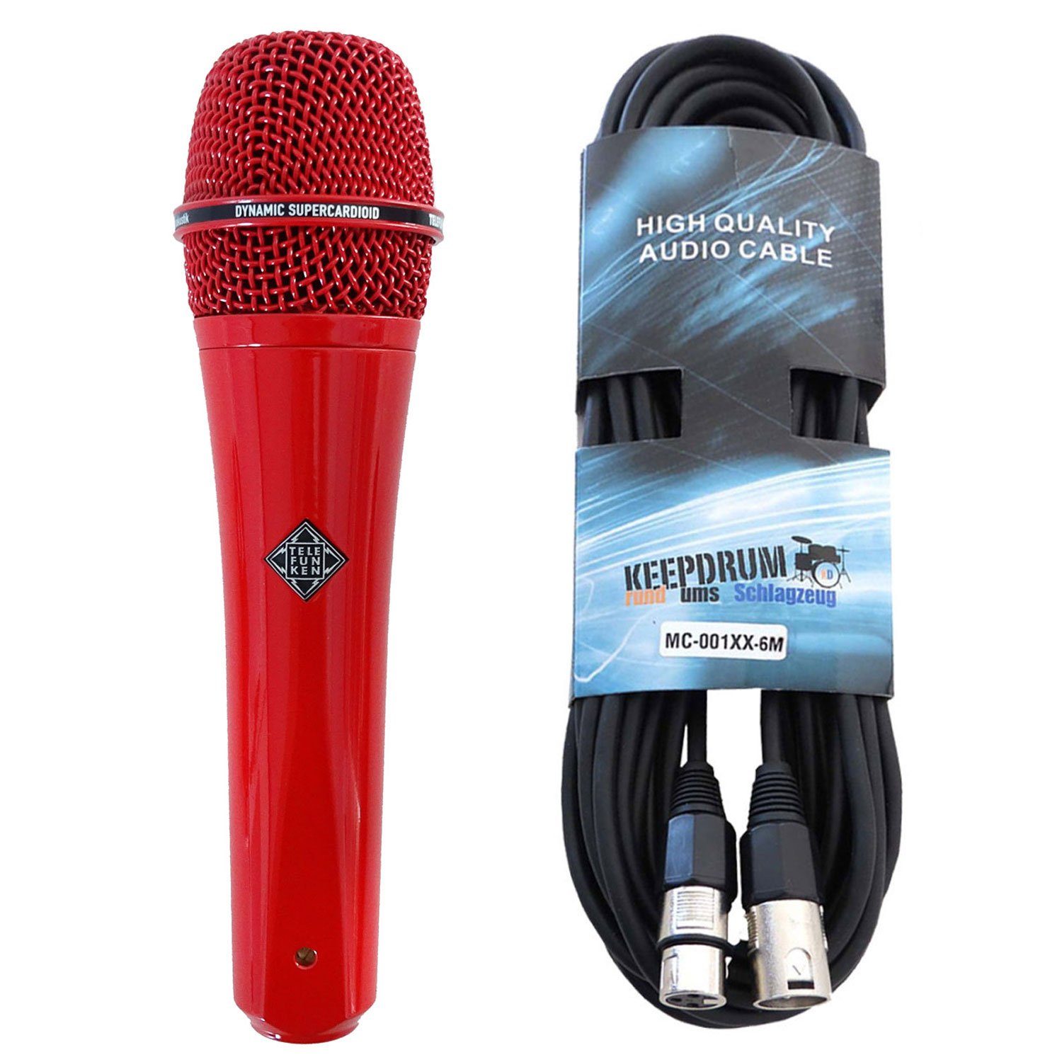 Mikrofon Telefunken M80 Rot dynamisches Mikrofon mit Kabel