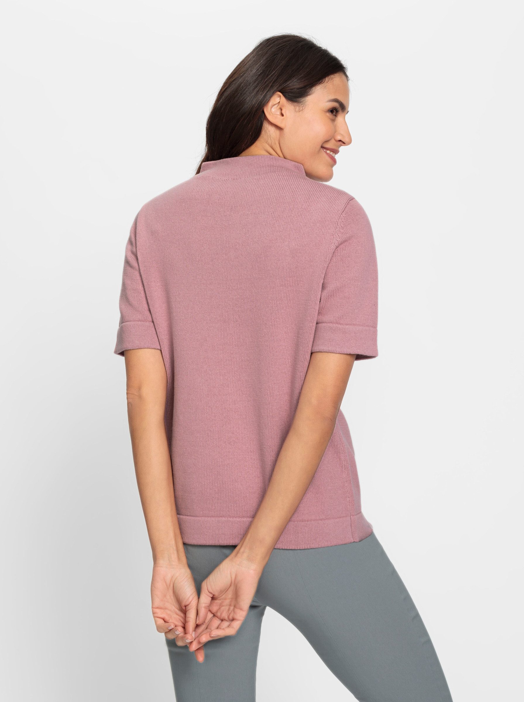 Witt Strickpullover Stehkragenpullover . aus Baumwolle, mit Halbarm günstig online kaufen