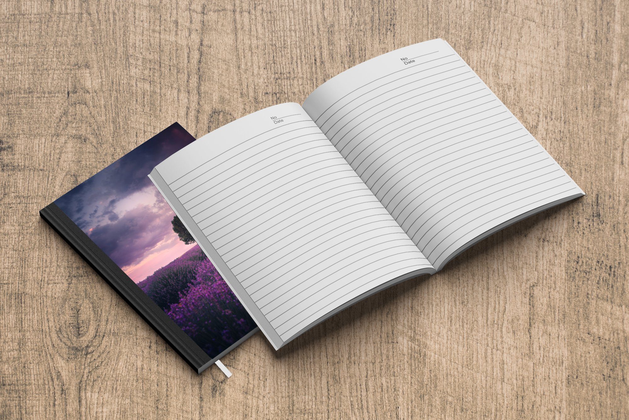Haushaltsbuch Lila - MuchoWow Tagebuch, Journal, Seiten, - Merkzettel, Notizbuch Notizheft, A5, - Lavendel Natur, Baum - Blumen 98