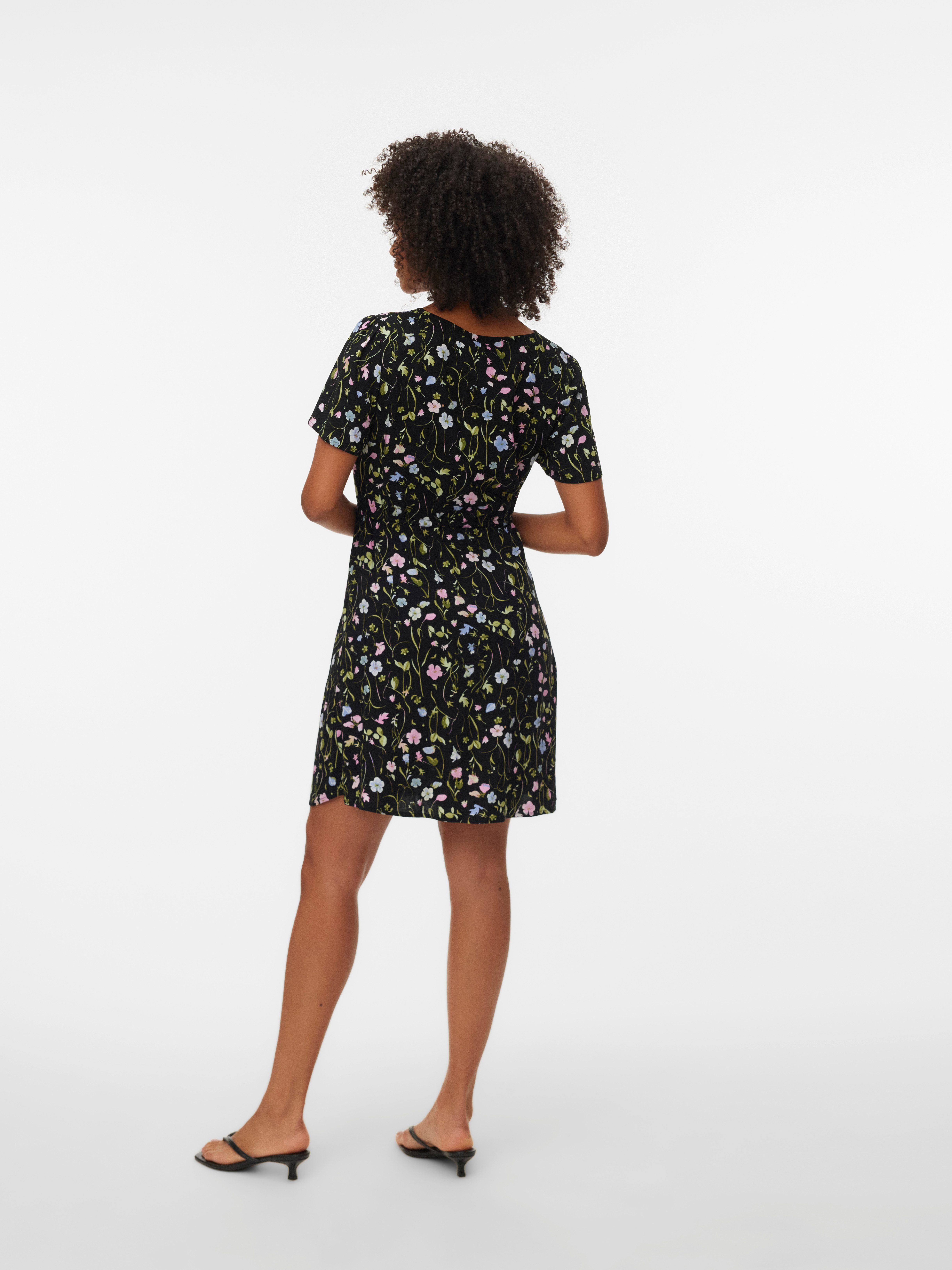 Vero Moda Minikleid VMEASY JOY SS SHORT DRESS WVN GA Viskose, regular fit