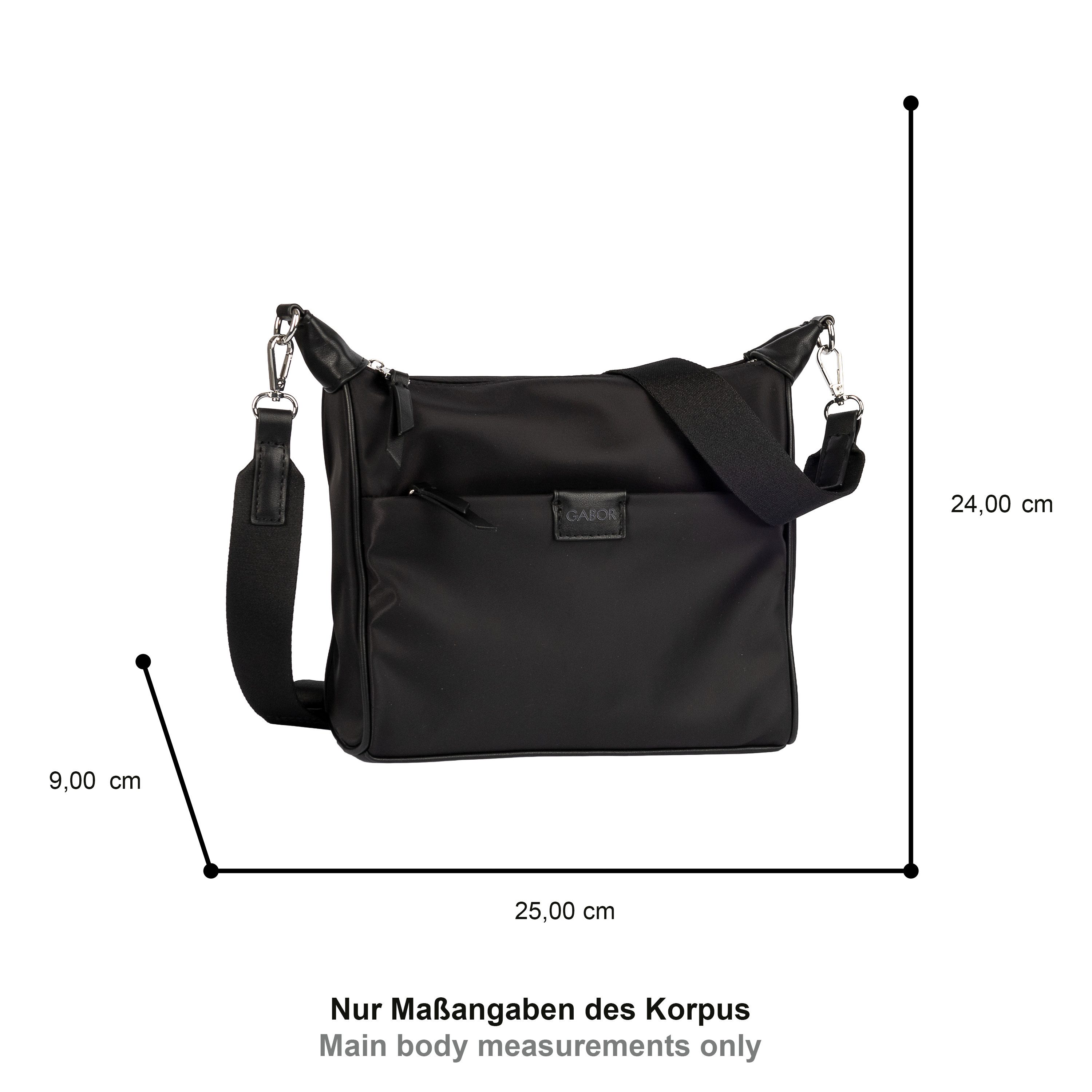 Gabor Umhängetasche Brisa, Nylon trifft auf glattes Lederimitat mit Metallzipper & viel Stauraum