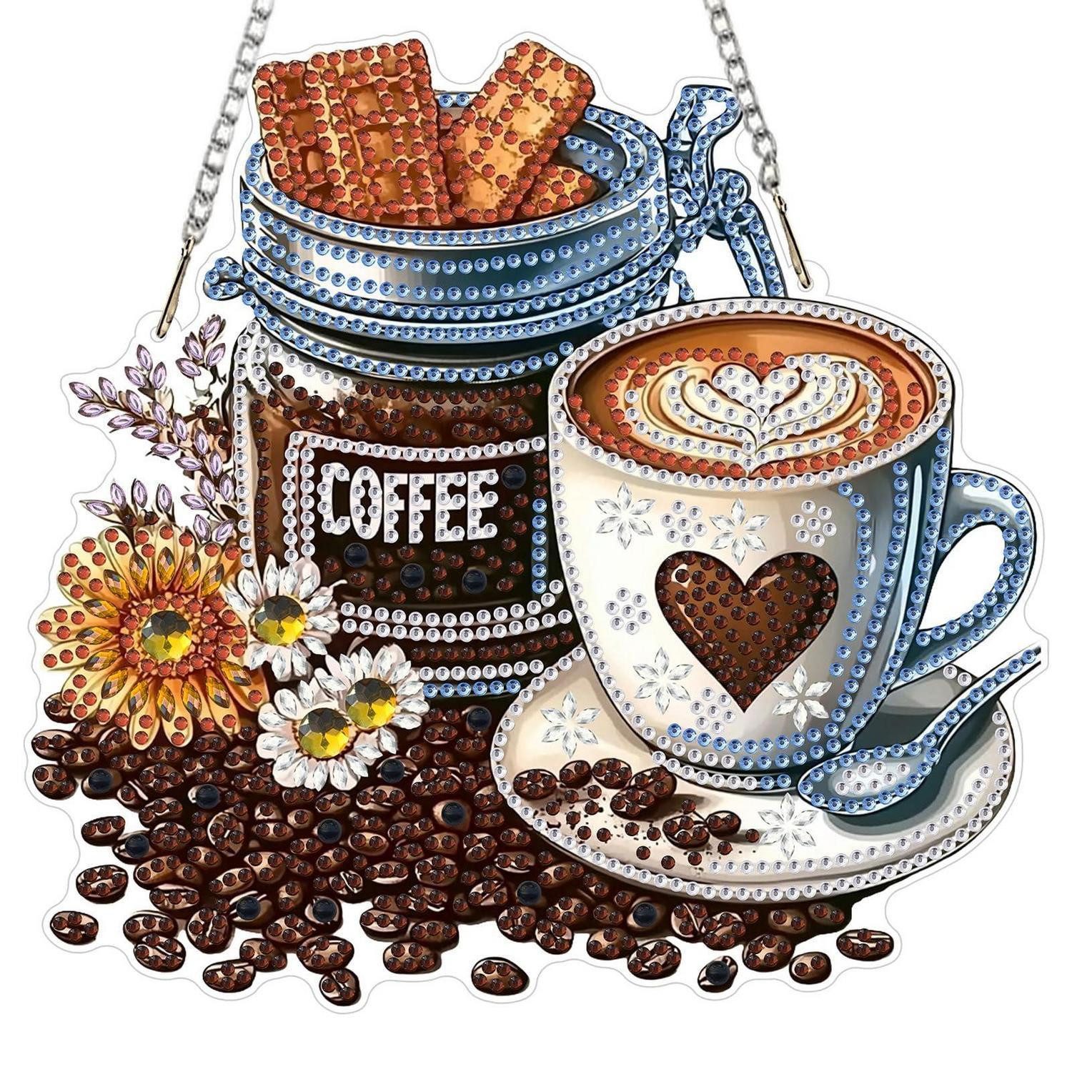 LuxusKollektion Kreativset Diamond Painting Anhänger Kaffee 20x20cm