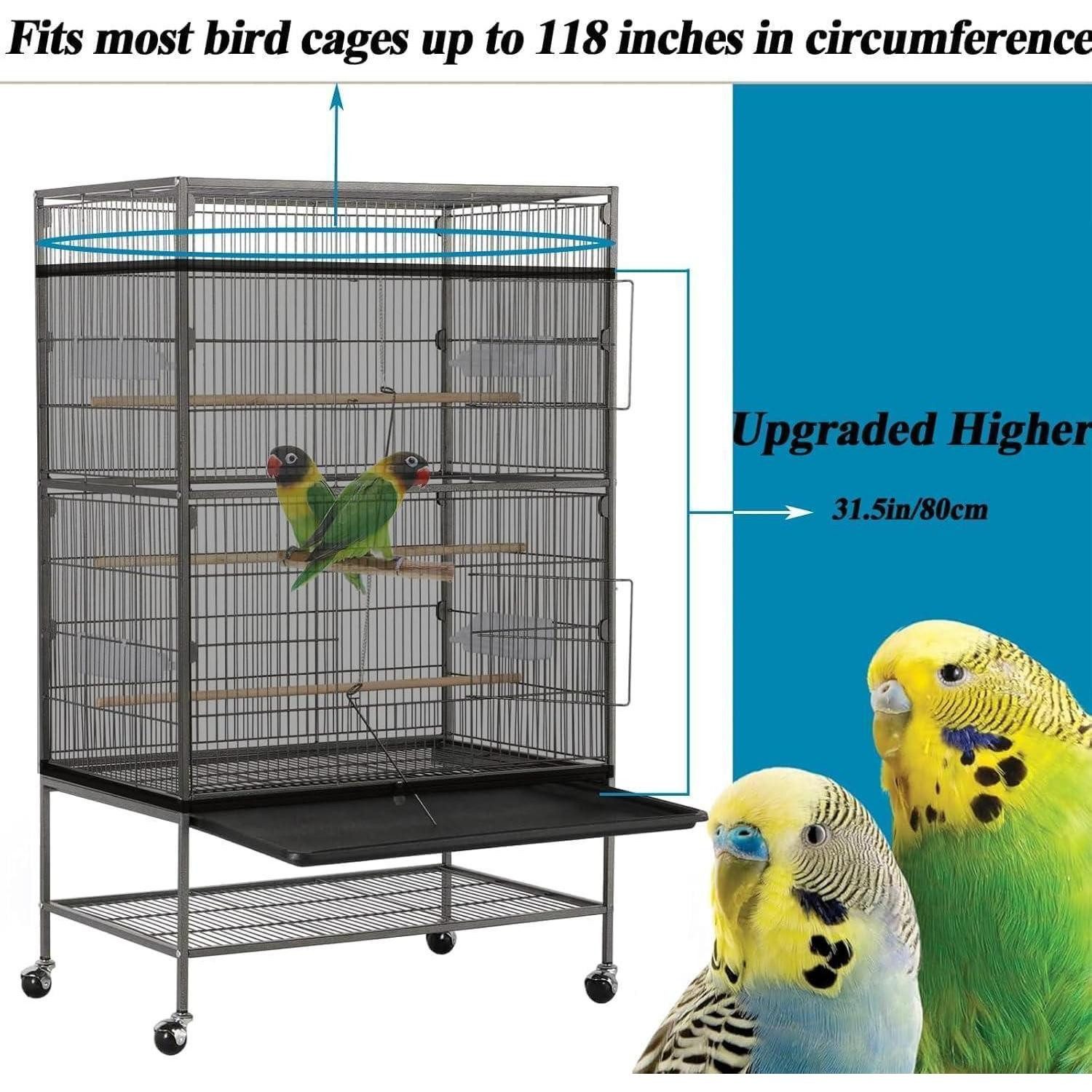 LuxusKollektion Vogelkäfig Vogelkäfigabdeckung Maschennetz Schwarz 118*31.5 günstig online kaufen