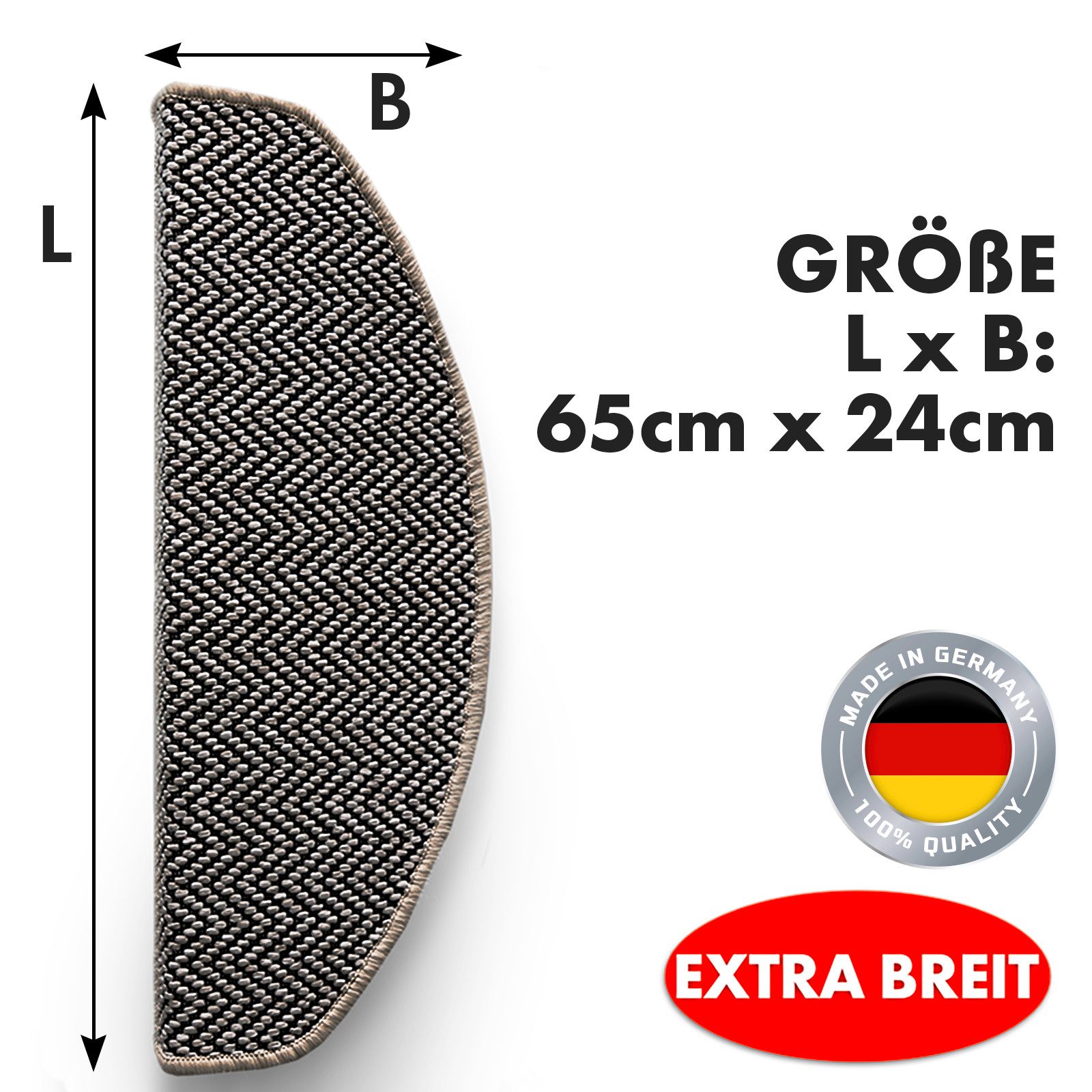 Karat Stufenmatte Java in Sisaloptik, Halbrund günstig online kaufen