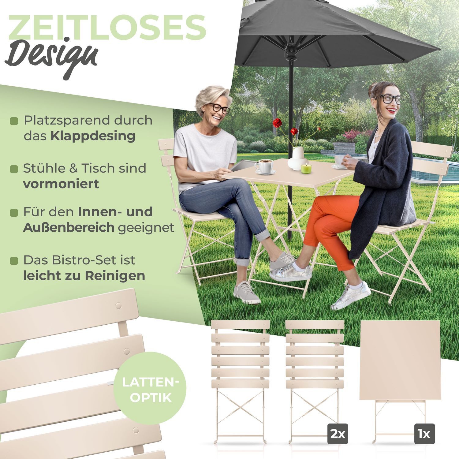 KESSER Bistrotisch 3-teiliges Bistroset Outdoor Sitzgruppe günstig online kaufen