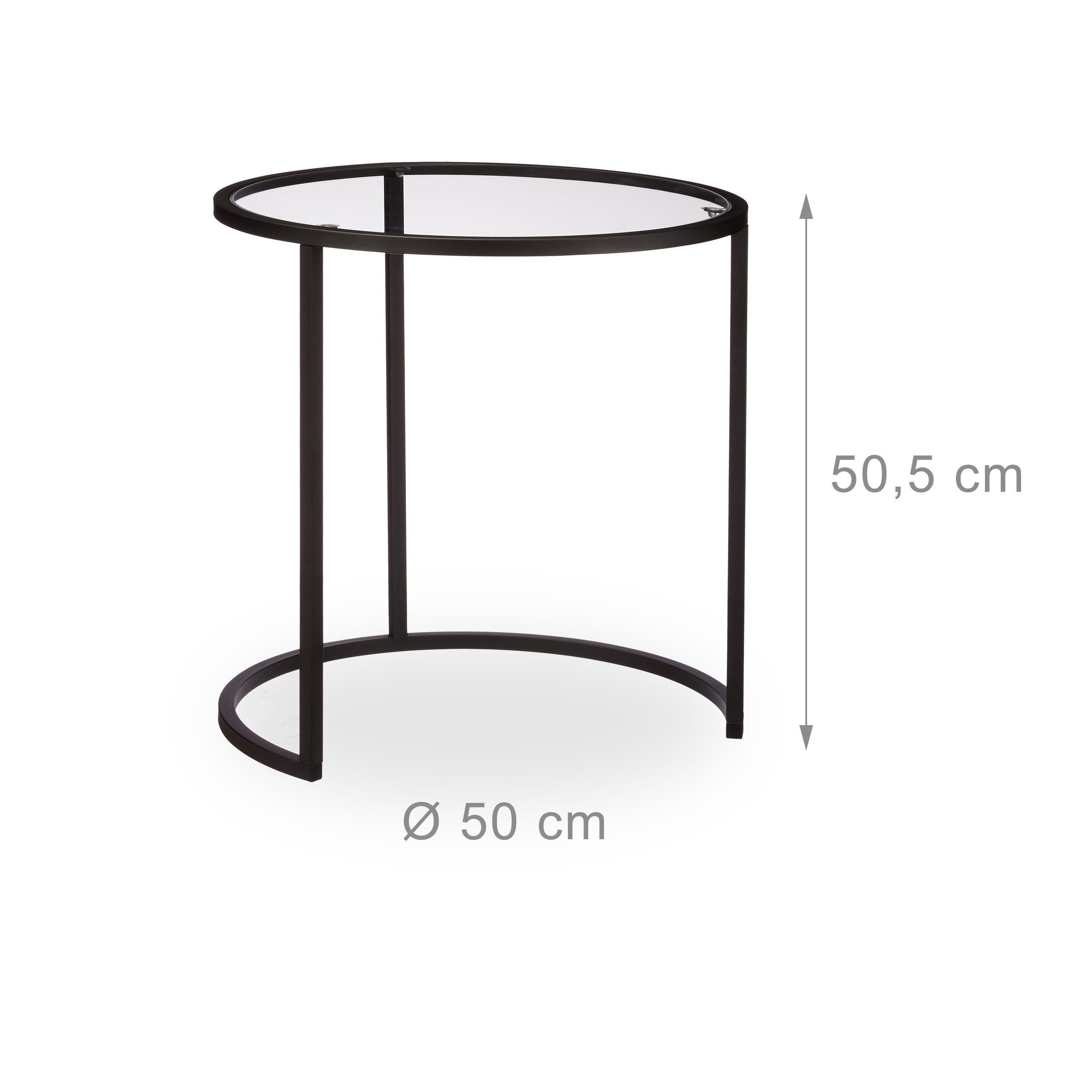 relaxdays Satztisch Beistelltische 2er Set Glas (2-St) – Bild 4 von 5