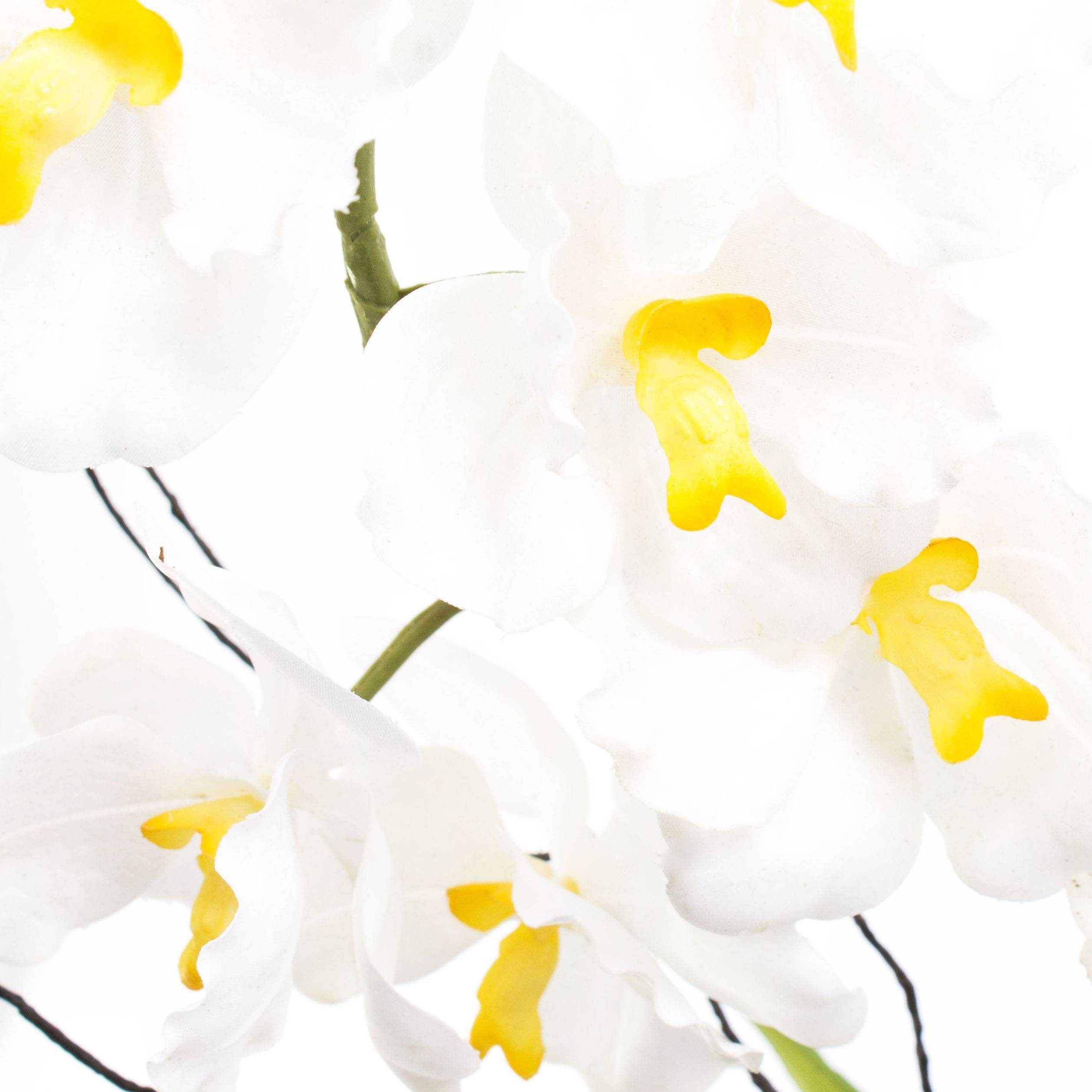 Kunstorchidee Künstliche Orchidee Phalaenopsis Melina im Topf, 1 Zweig, weiß, 65cm Orchidee (Orchidee phalaenopsis), artplants, Höhe 65.0 cm