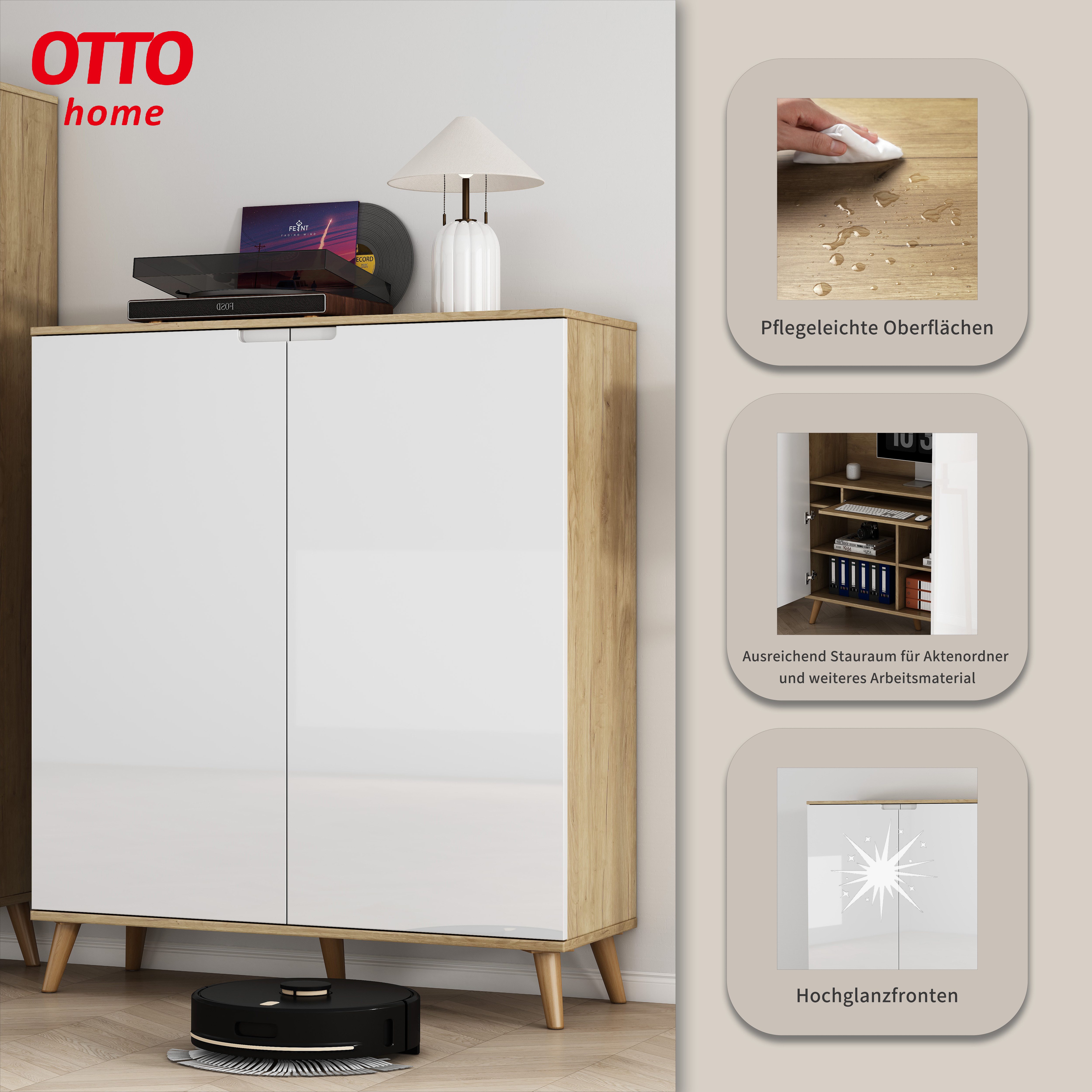 OTTO home PC-Schrank, mit Tastaturauszug, (B/T/H): 110/35,7/129 cm