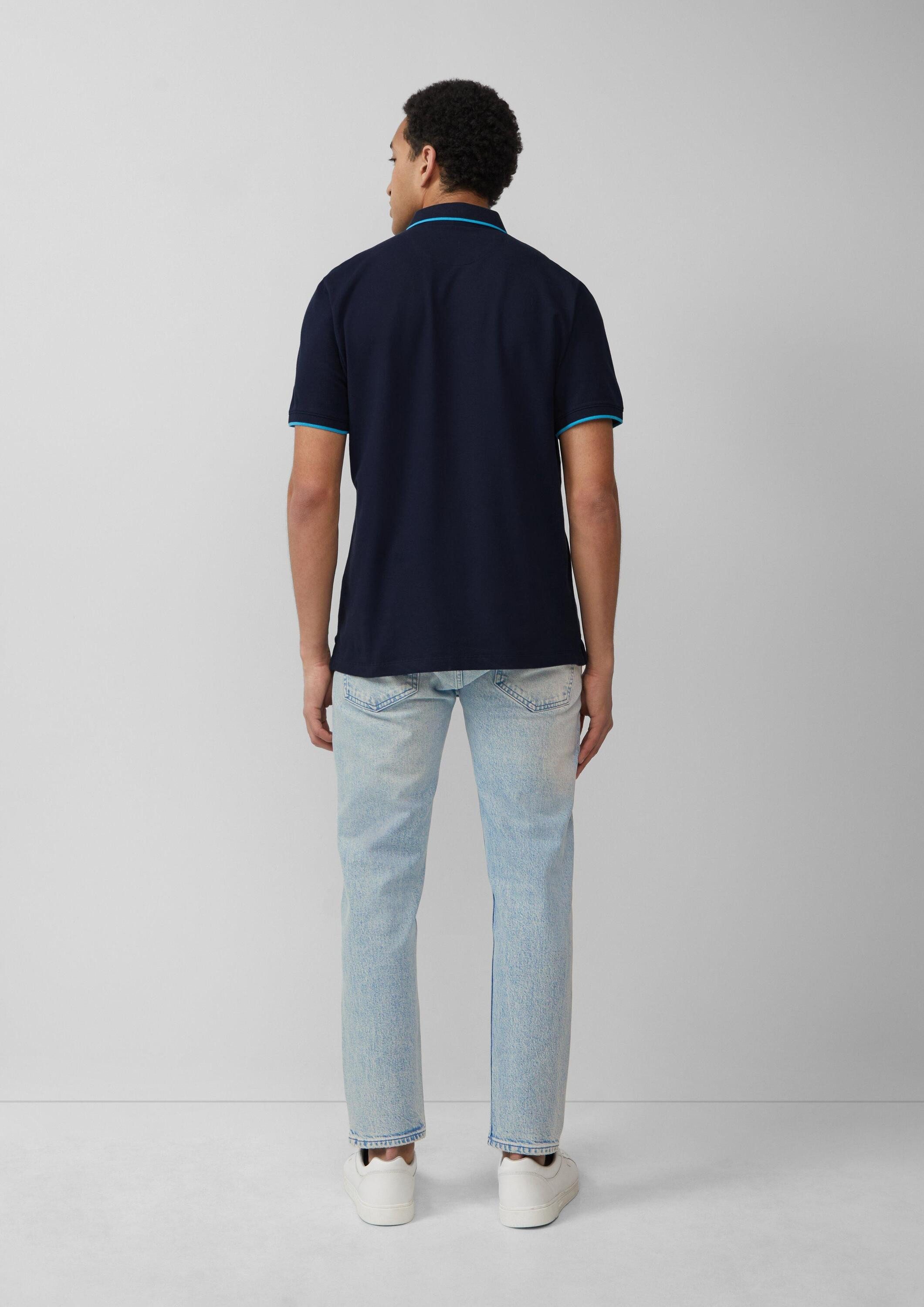 s.Oliver Kurzarmshirt Polo-Shirt Sportives Piqué-Poloshirt mit Kontrast-Details
