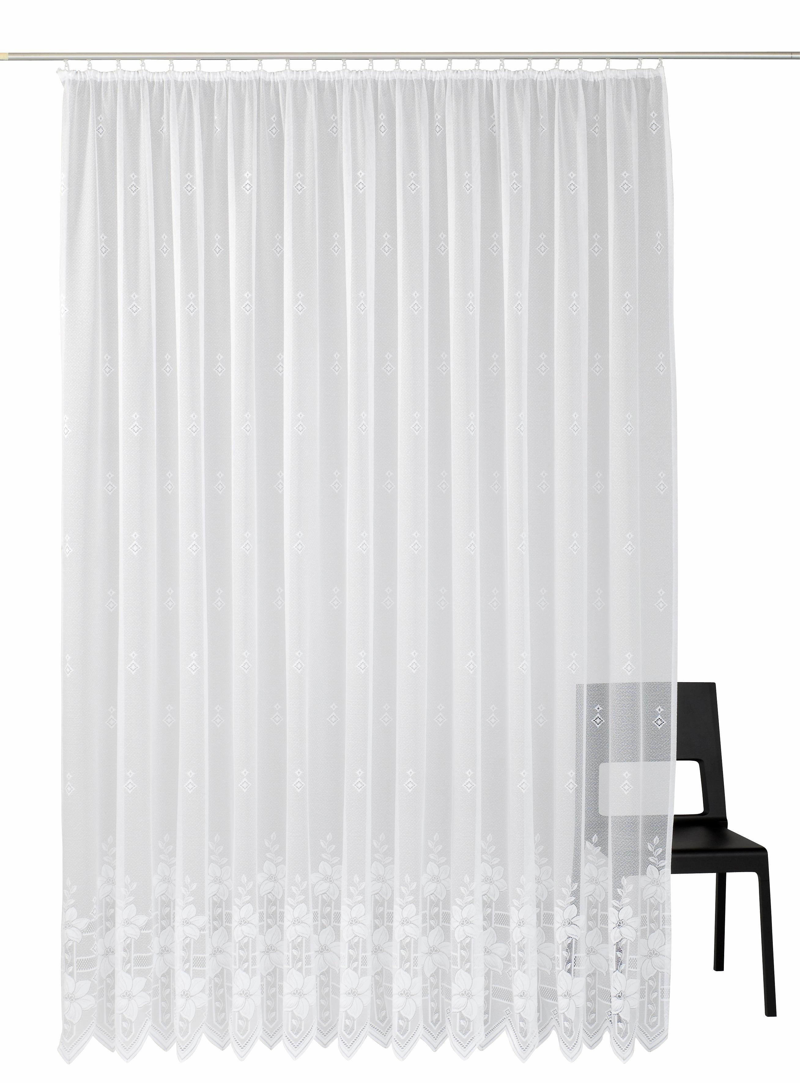 Weckbrodt Gardine Wien (1 St), Kräuselband, halbtransparent, Jacquard, Jacquard, strukturiert, Allover,floral,halbtransparent, Bordüre, Store – Bild 2 von 5