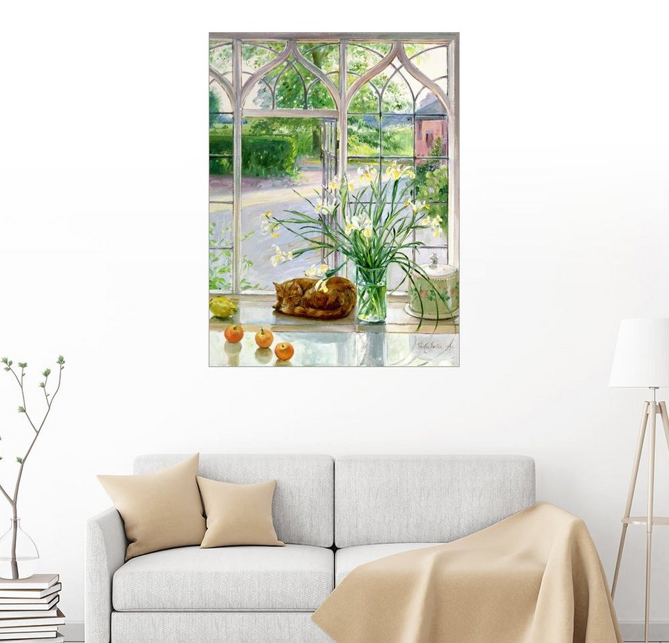 Posterlounge Wandbild, Schlafende Katze im Fenster OTTO