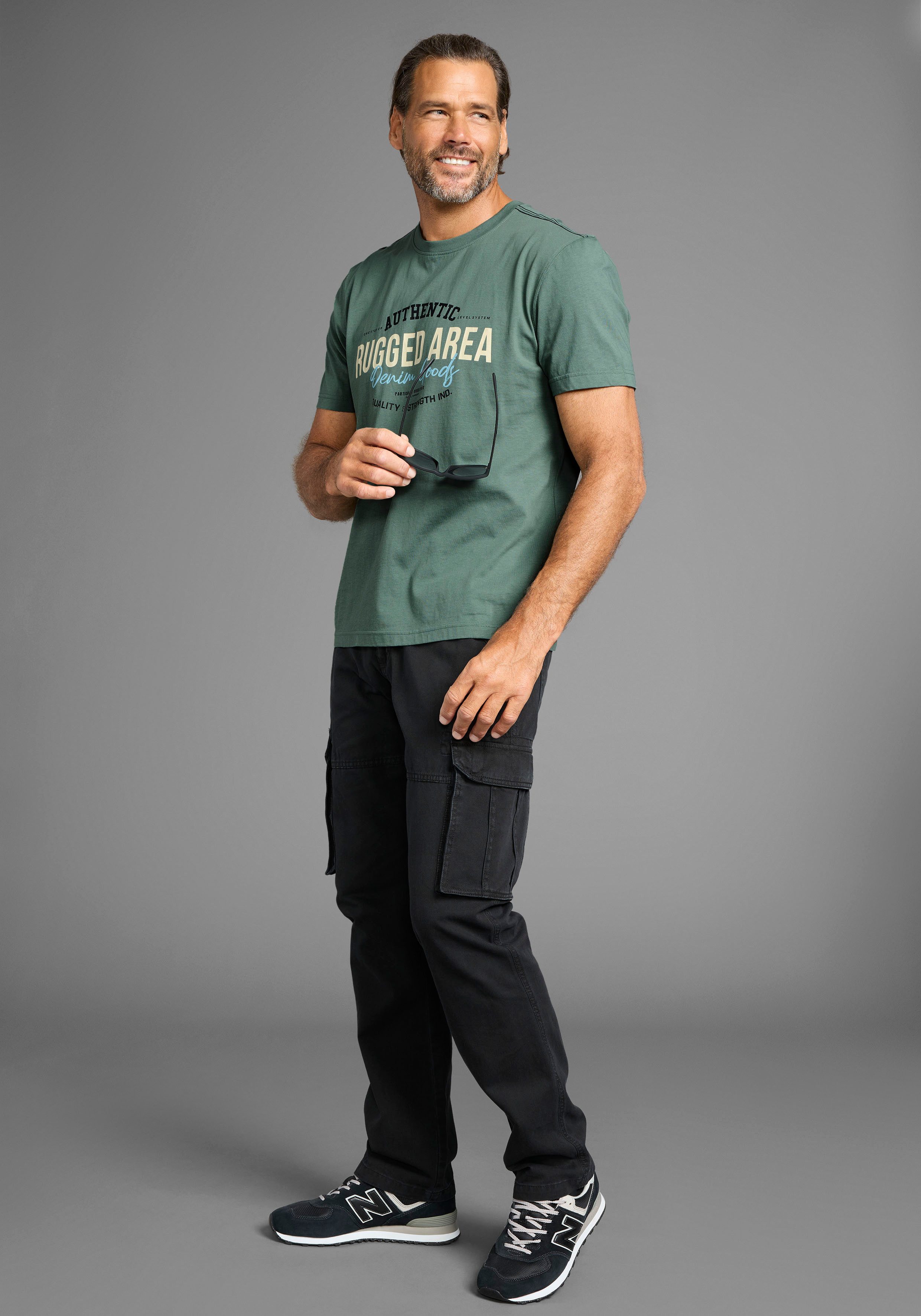 Man's World T-Shirt Kurzarm, Regular Fit, mit Print, Rundhalsausschnitt