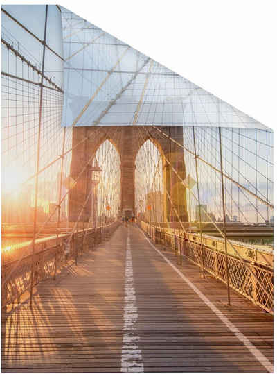 Fensterfolie Brooklyn Bridge, LICHTBLICK ORIGINAL, blickdicht, strukturiert, selbstklebend, Sichtschutz