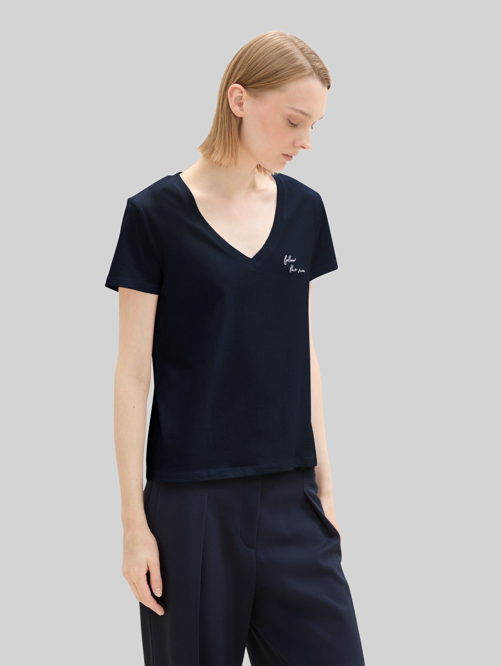 TOM TAILOR Denim T-Shirt T-Shirt (im 2er Pack) T-Shirt mit V-Ausschnitt im 2er-Pack