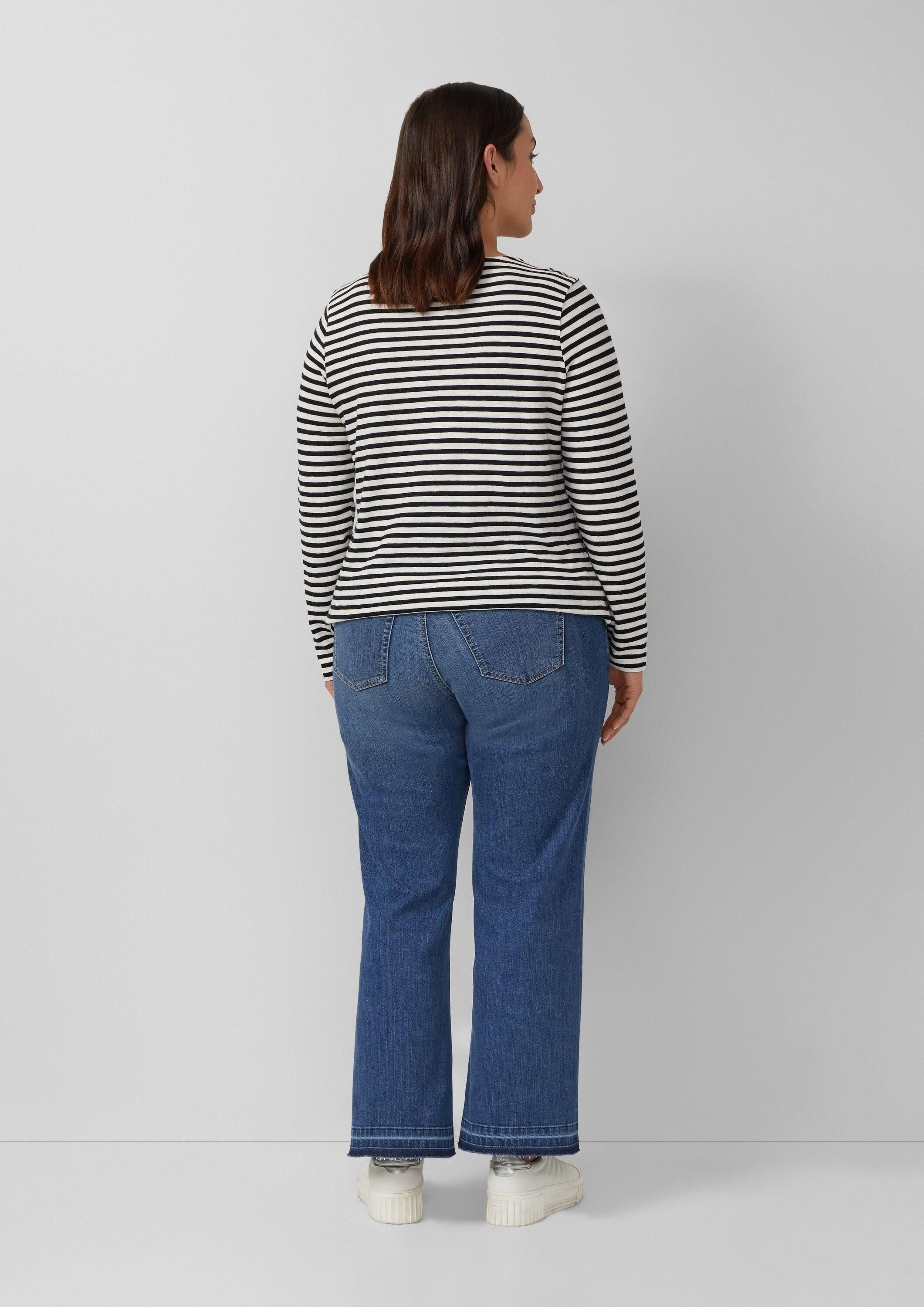 s.Oliver Langarmshirt T-Shirt Lässiges Langarmshirt mit U-Boot-Ausschnitt