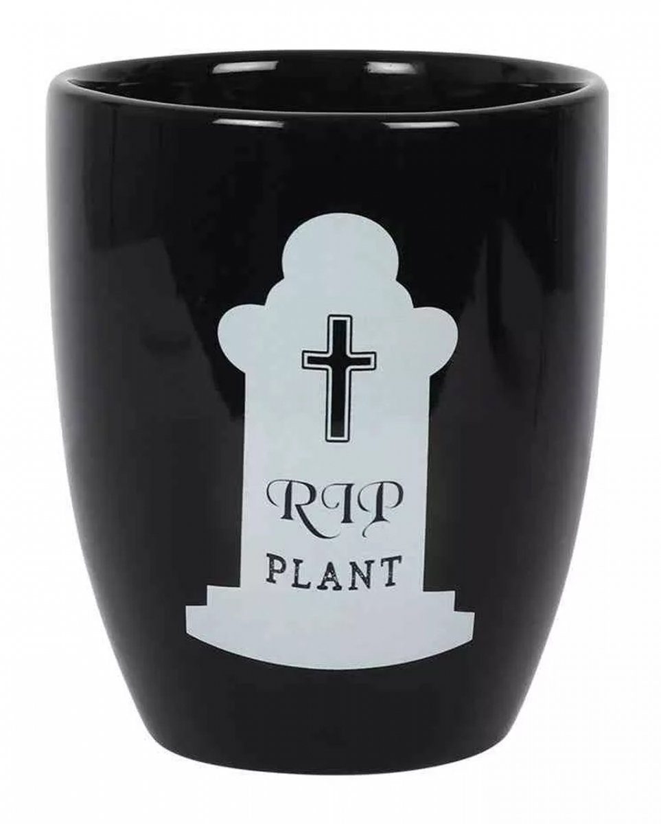 Horror-Shop Dekofigur RIP Blume - Pflanzenschale 14cm