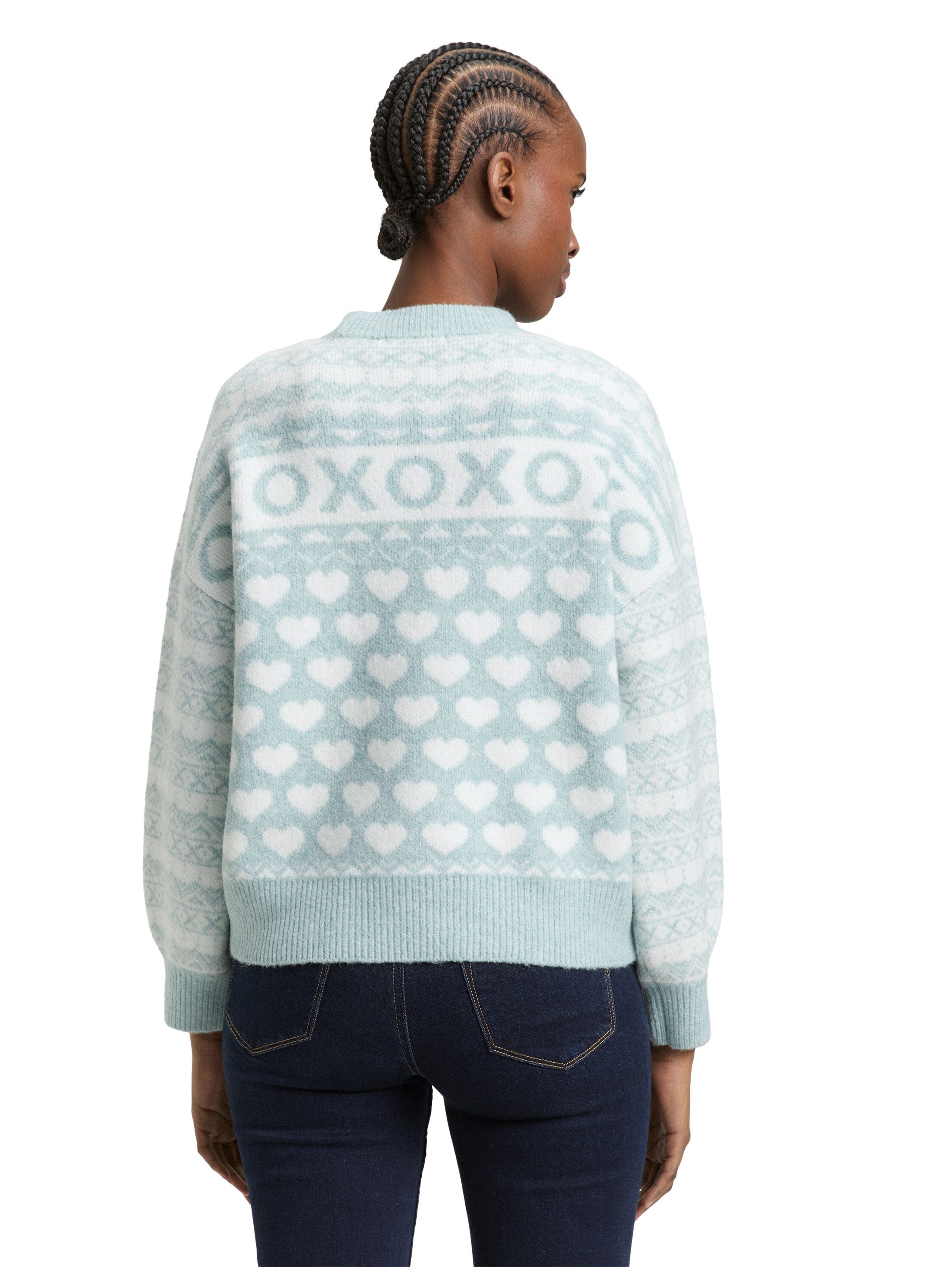 TOM TAILOR Denim Strickpullover mit Allover-Muster günstig online kaufen