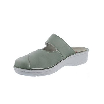 BERKEMANN Heliane Clog, Pastelgrün, Synthetik, Stretch, Wechselfußbett, Weite Clog