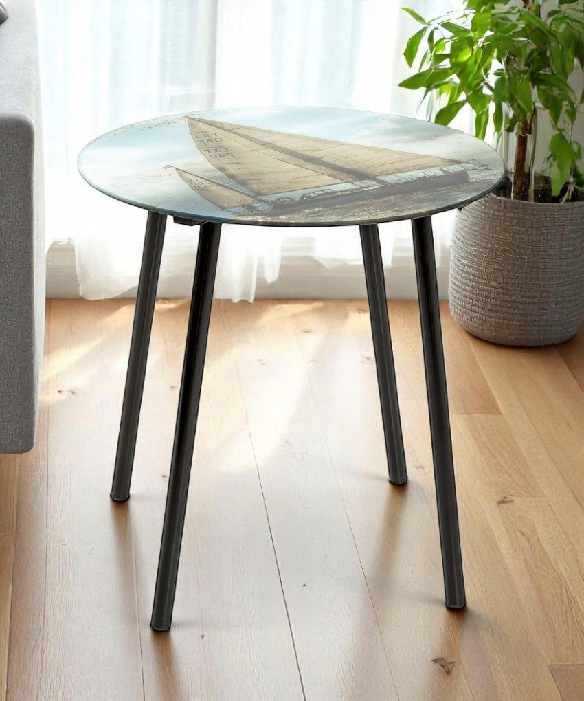 HAKU Beistelltisch Sofatisch, Wohnzimmertisch (1-St), rund - aus Metall Schwarz - Ø/H 40/41 cm