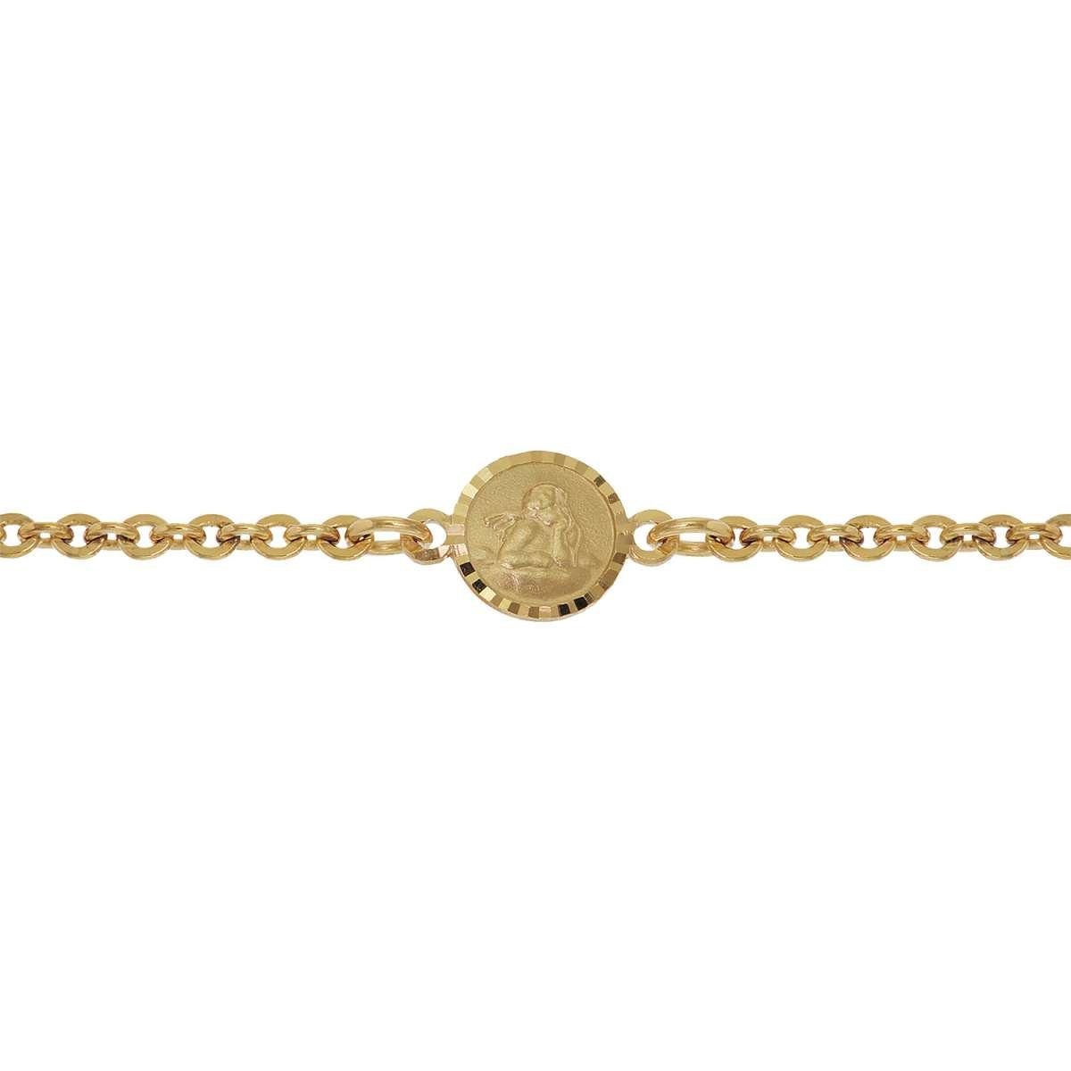 trendor Gliederarmband für 333 14 cm Babys mit Engel-Plakette Kt Gold/8