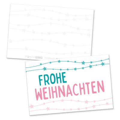 itenga Grußkarten itenga 24x Geschenkkarten Muster Frohe Weihnachten (Visitenkartengröße