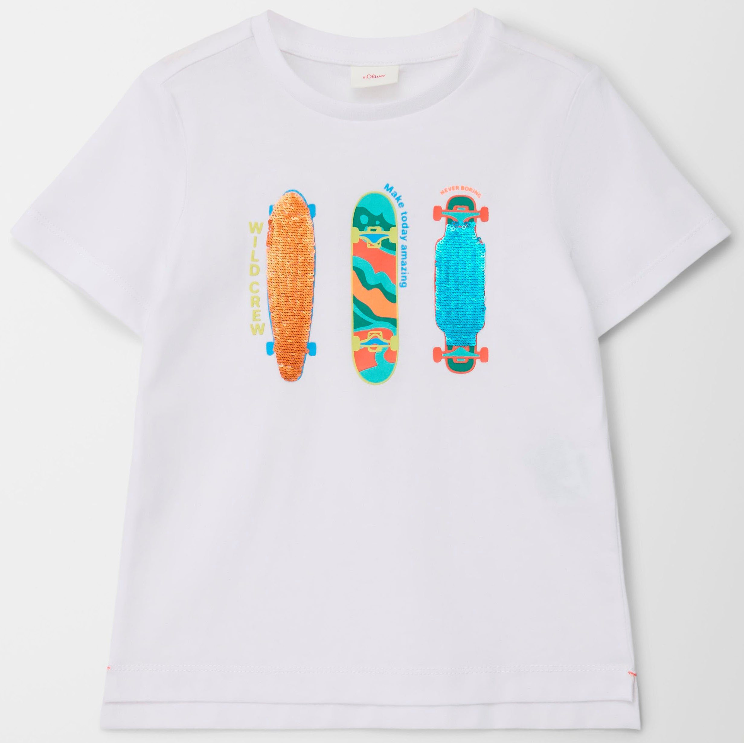 s.Oliver Junior Print-Shirt mit Wendepailletten | T-Shirts