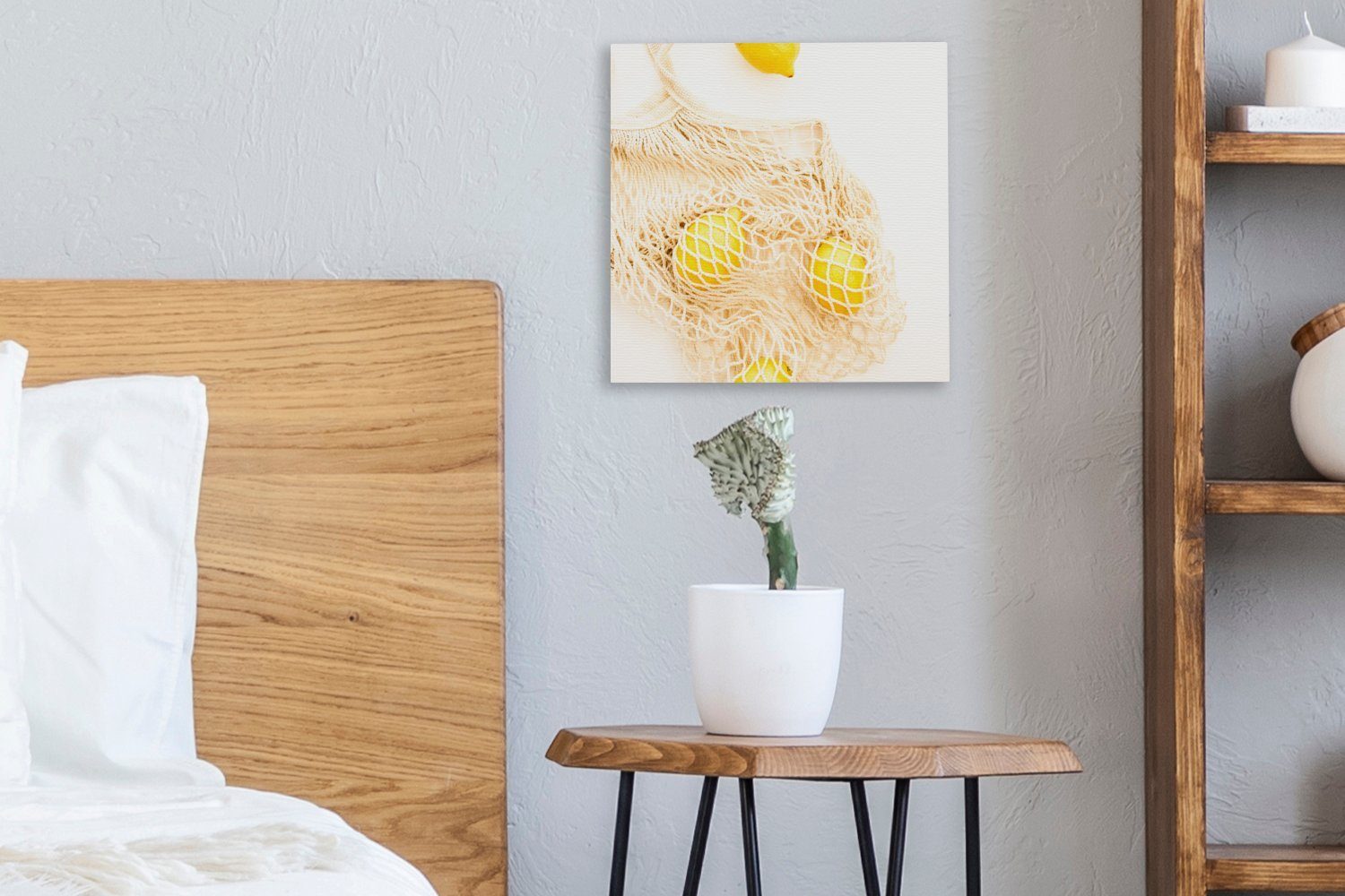 Leinwandbild (1 Bilder St), Leinwand OneMillionCanvasses® Zitrone, - für Schlafzimmer Sommer Wohnzimmer Tasche -