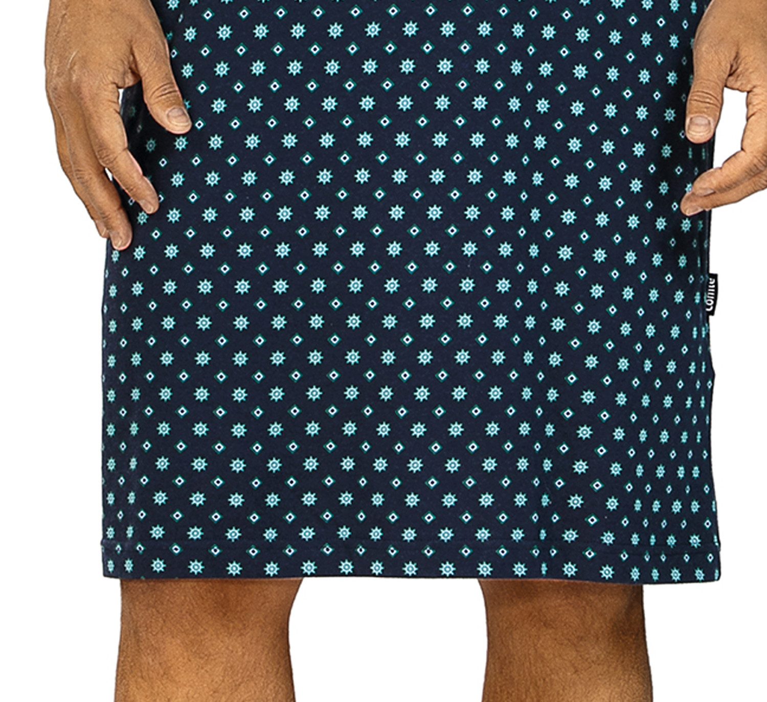 Comte Nachthemd Lunar Lounge (Packung, 1-tlg., 1-teilig) Herren Schlafanzug Schlafshirt Kurzarm geknöpft große Größen