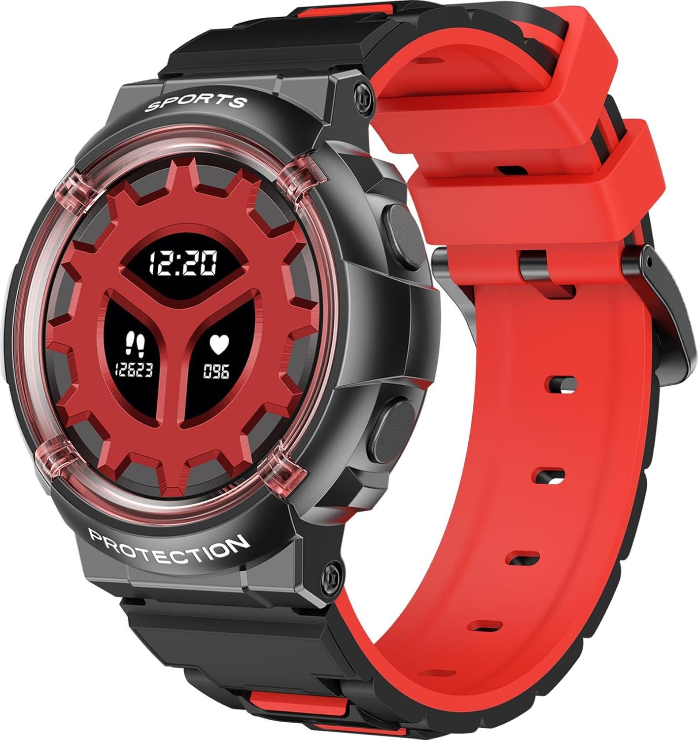 findtime FSHTWY19Black Smartwatch (2,5 cm, sim-karte), Kinder Smartwatch mit Runddisplay für Gesundheit Bewegung