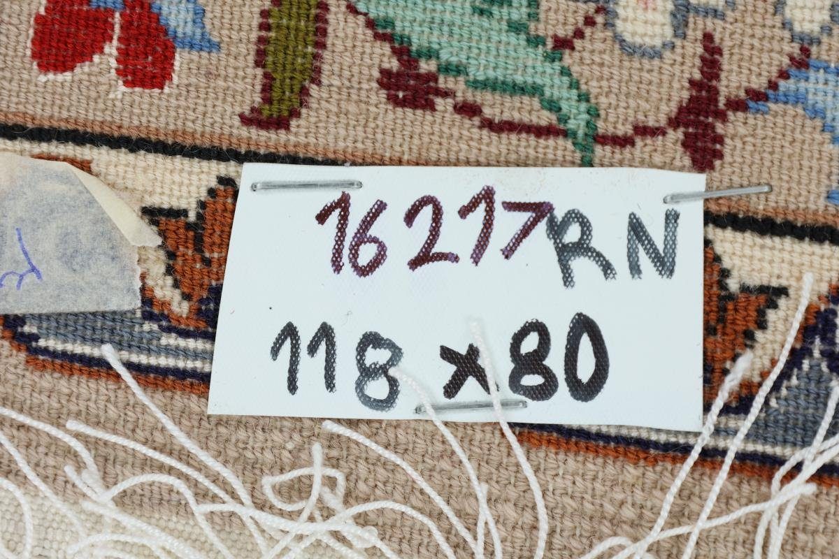 mm 6 rechteckig, Orientteppich Isfahan Orientteppich, Handgeknüpfter Höhe: Nain 80x118 Seidenkette Trading,