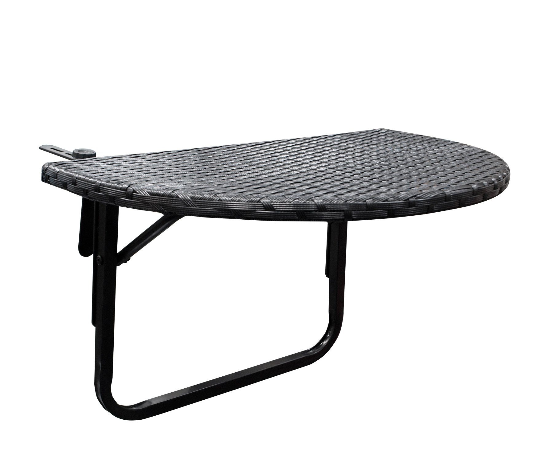 DEGAMO Balkonhängetisch SEVILLA (1-St), 60x40cm, Metall und Polyrattan schwarz, klappbar