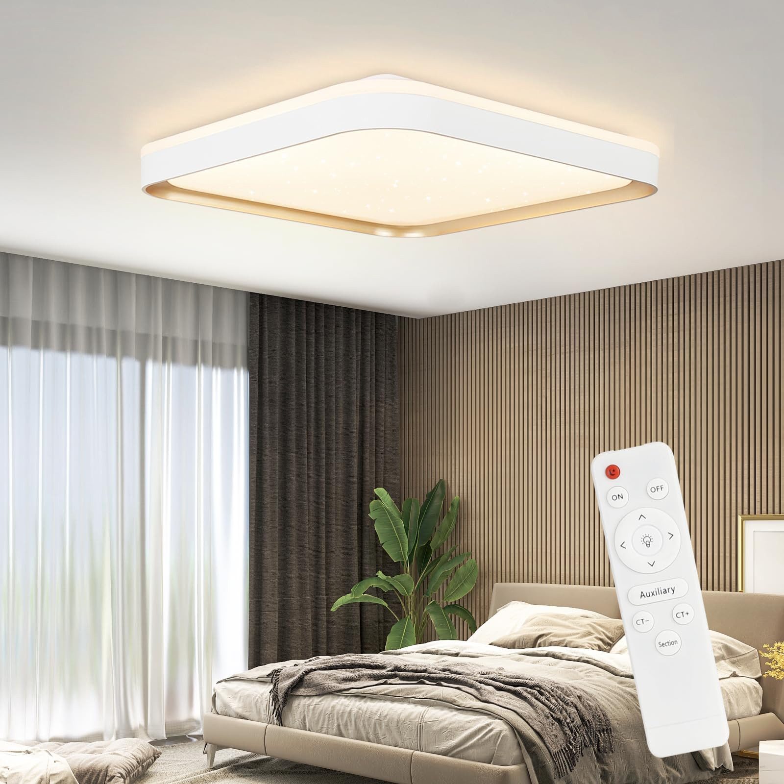 Nettlife LED Deckenleuchte Sternenhimmel Dimmbar Schwarz günstig online kaufen