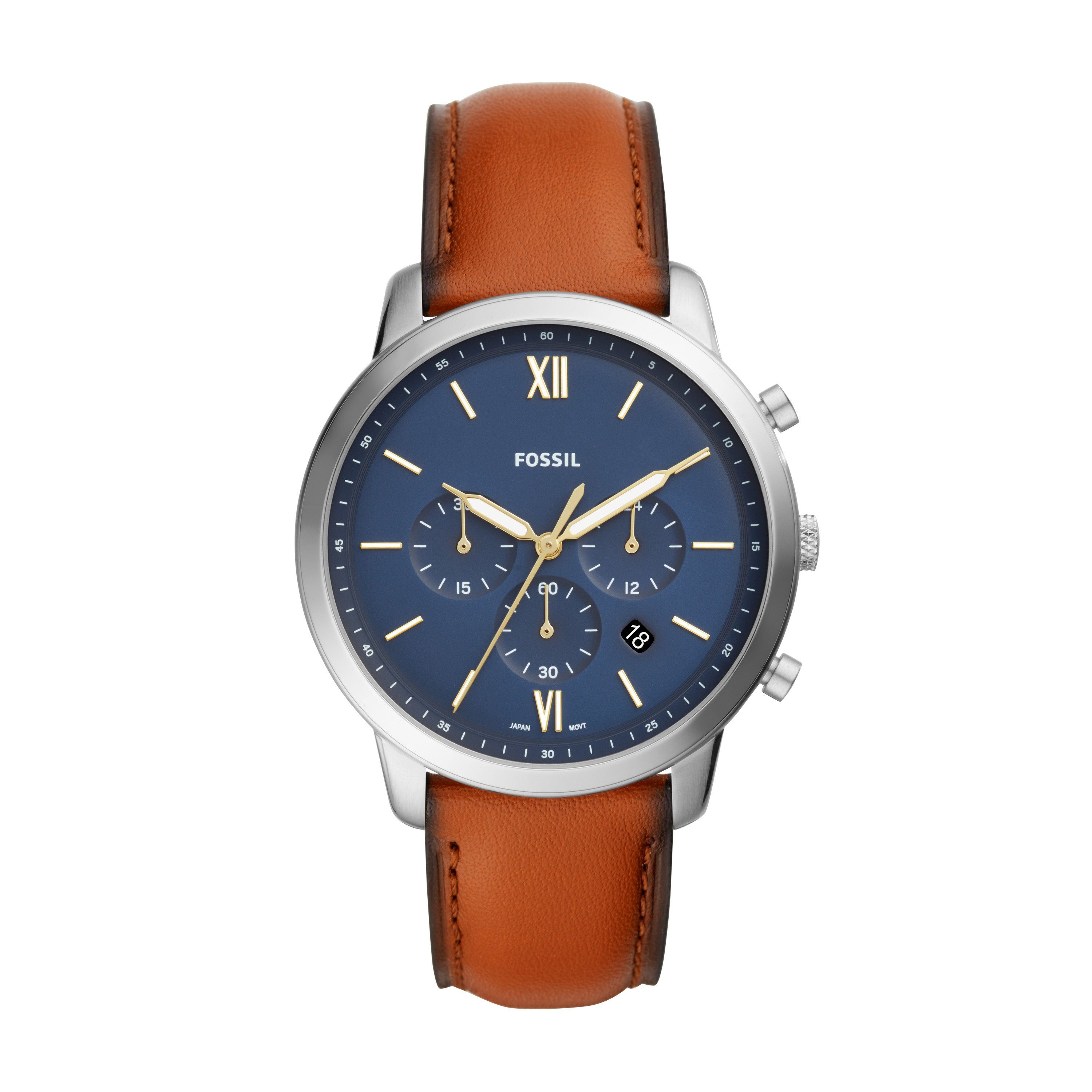 Fossil Quarzuhr Neutra Chronograph Echtleder