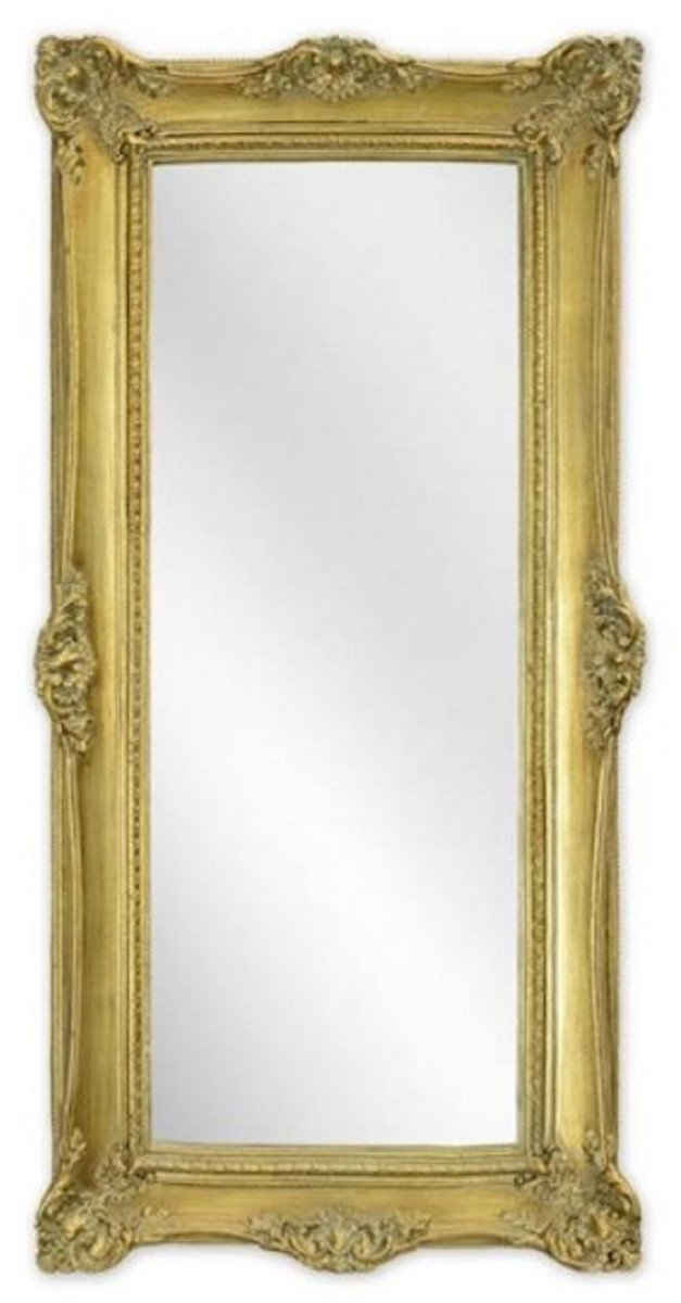 Casa Padrino Barockspiegel Barock Spiegel Gold 25,2 x H. 51,4 cm - Antik Stil Wandspiegel - Wohnzimmer Spiegel - Garderoben Spiegel - Barock Möbel