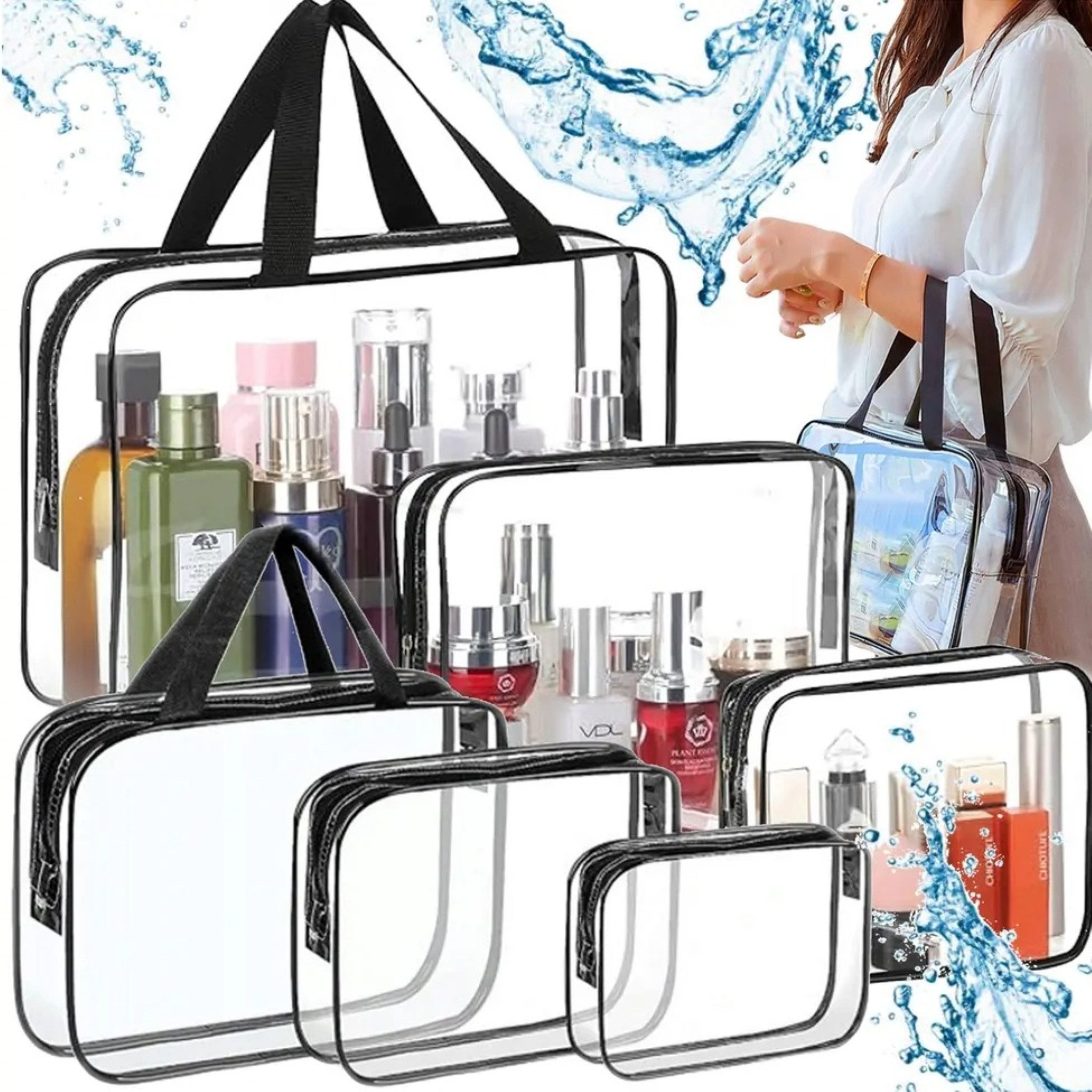 LA CUTE Reisetasche Transparentes 3-teiliges Kosmetiktaschen-Set günstig online kaufen