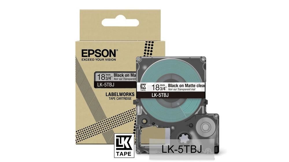 Epson Matte Tape - Transparent matt / Schrift Schwarz 18 Tintenpatrone