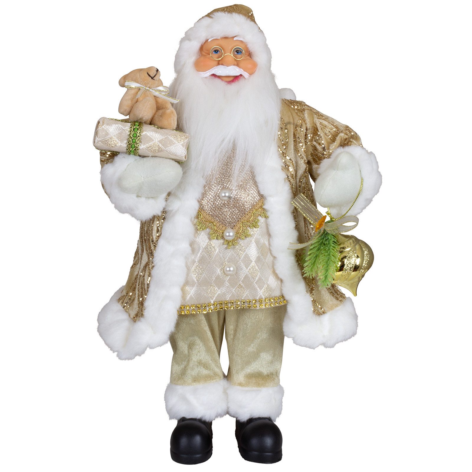 Christmas Paradise Weihnachtsmann Larson, 4 Größen (30-80cm) (Deko Figur, 1 St., stehend), gold glänzend