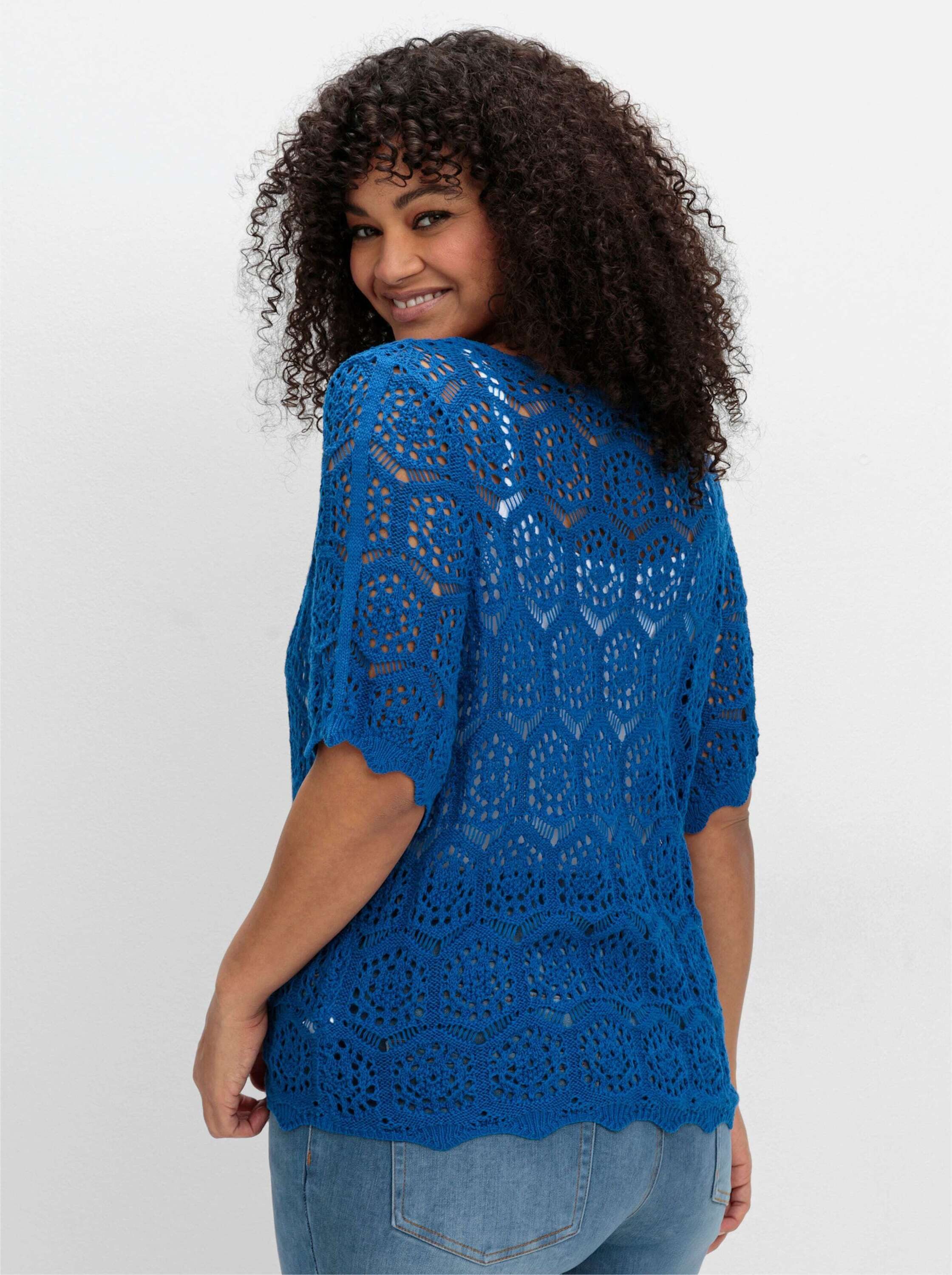 sheego by Joe Browns Strickjacke Strickjacke Kurzarm Grobstrick, Ajour im A günstig online kaufen