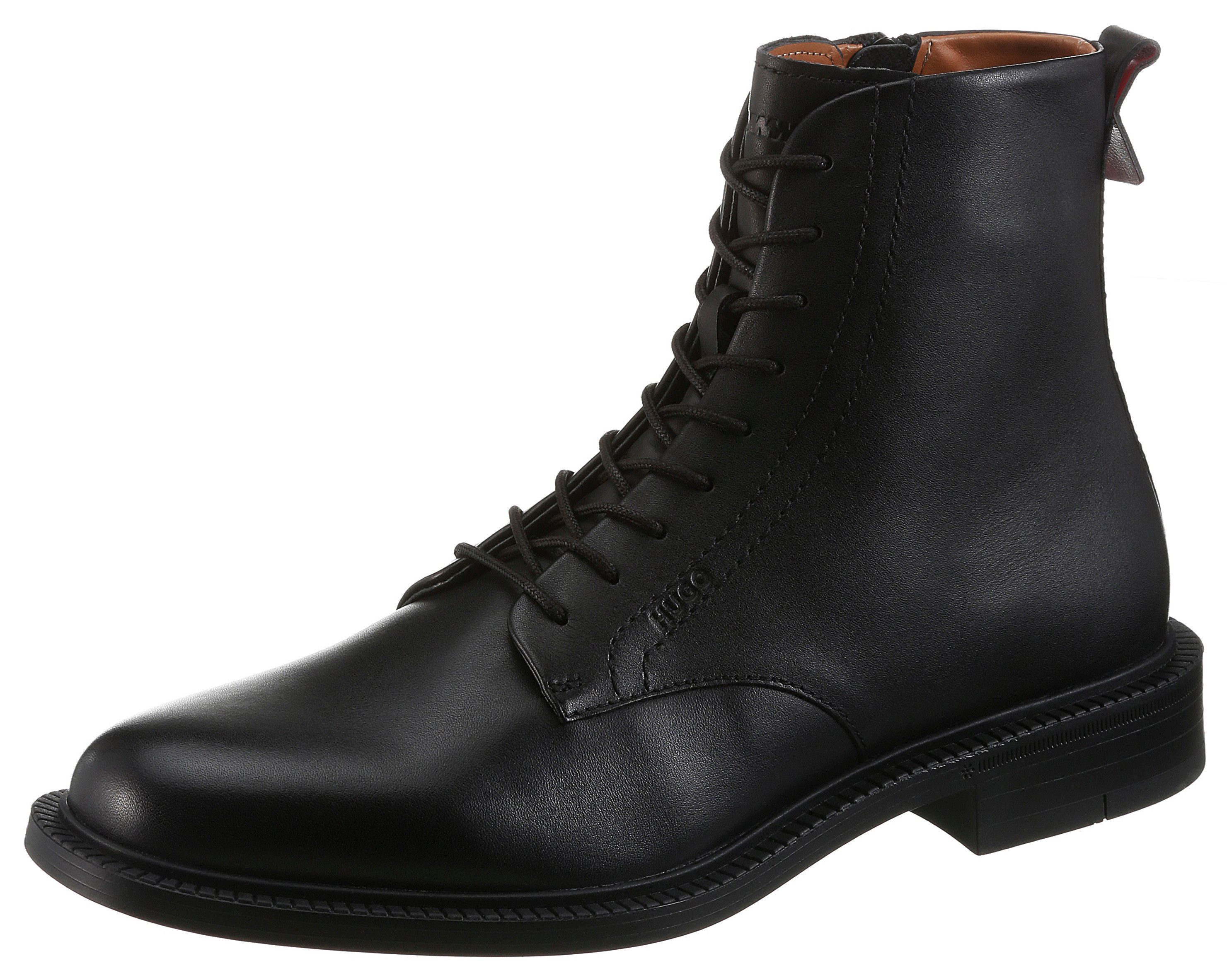 HUGO Stiefelette Schnürboots, Business-Stiefelette mit Innen-Reißverschluss