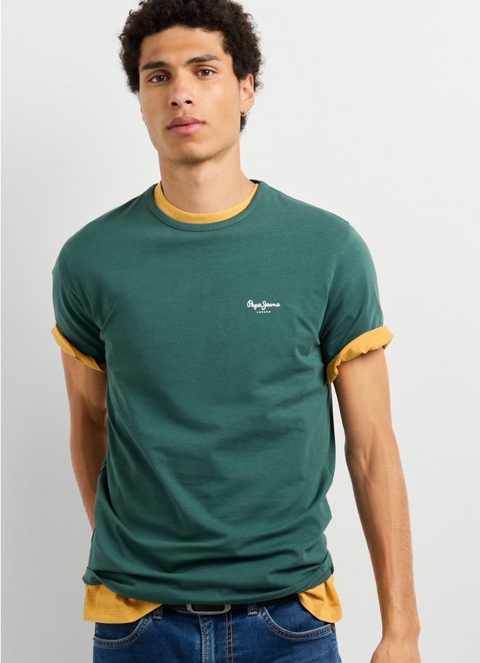 Pepe Jeans T-Shirt ORIGINAL BASIC 3N Rundhals mit kleinem Logodruck