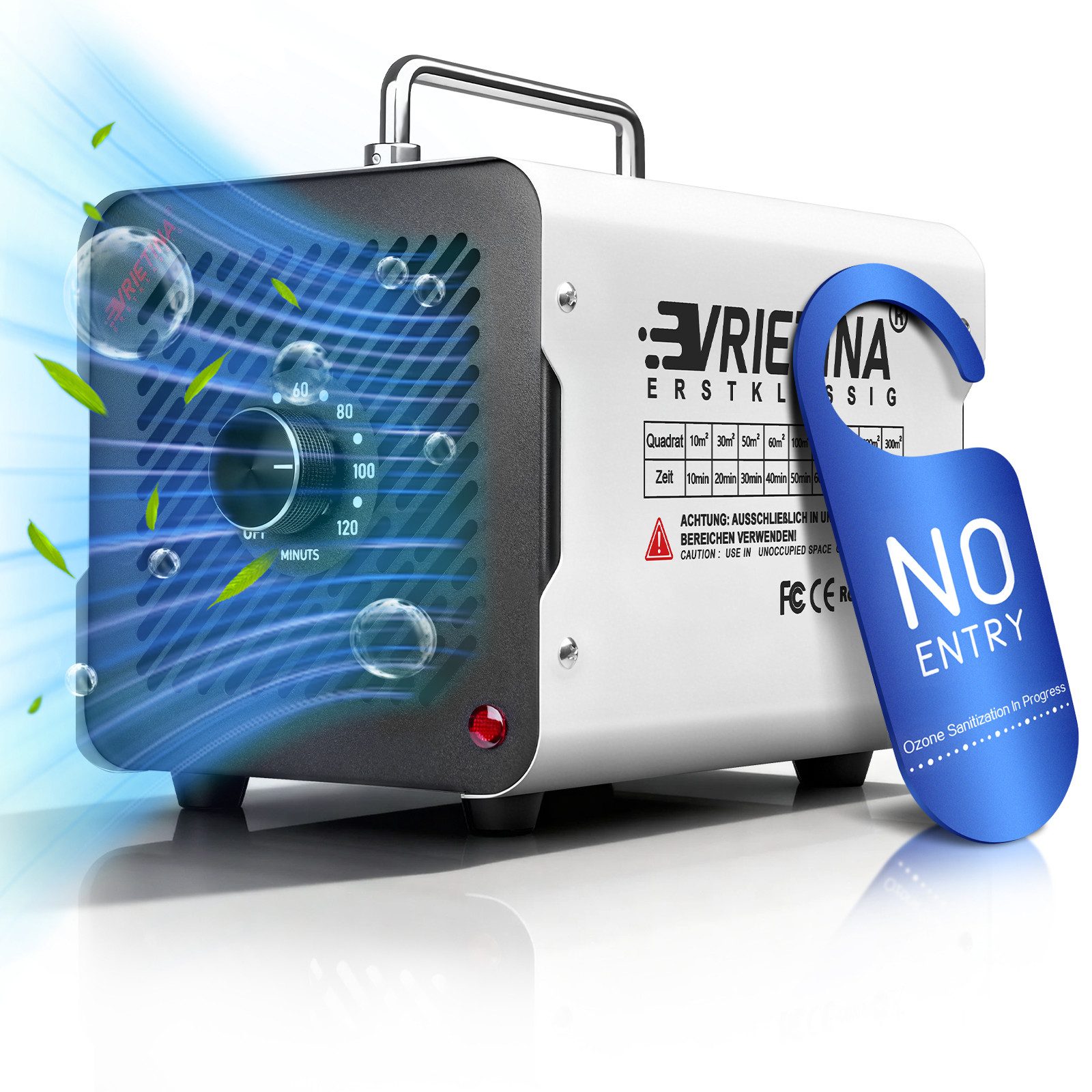 XERSEK Luftreiniger Ozon Sterilisator 65000 mg/h mit 120-Min Timer, Touchscreen, Ozongerät, für 300 m² Räume, Geruchsbeseitigung/Desinfektion Ozon Generator für Industrie, Haushalt