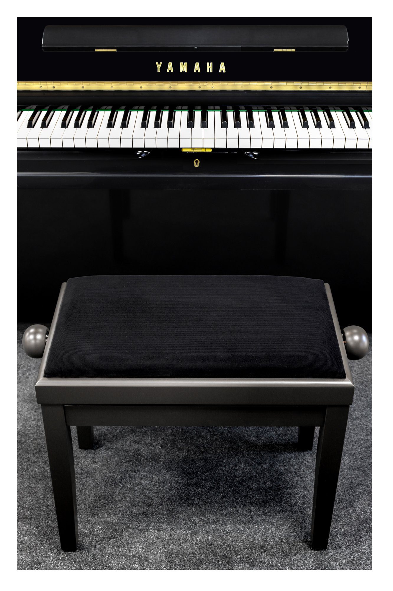 Classic Cantabile Klavierbank DP Pianobank - Höhenverstellbar von 47 bis 56 cm (Hochwertiger Sitzkomfort, 1-St., Sitzfläche 55 x 32 cm), Leichtgängige Spindelme – Bild 4 von 5