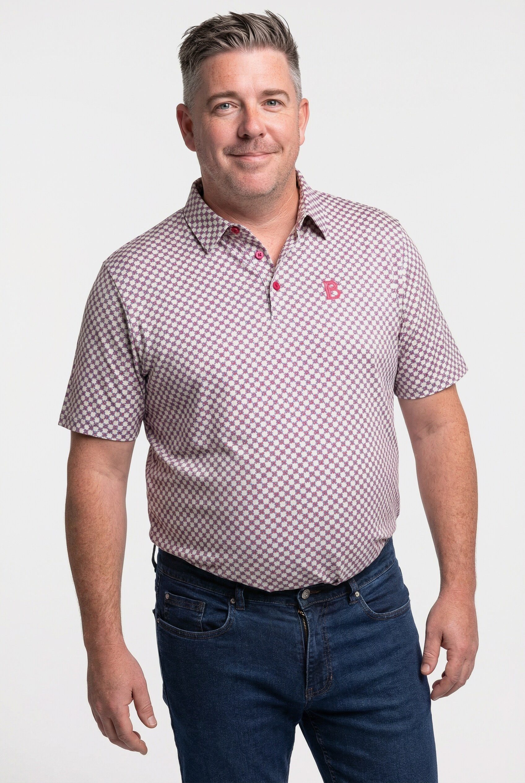 Boston Park Poloshirt Poloshirt Alloverprint Halbarm
