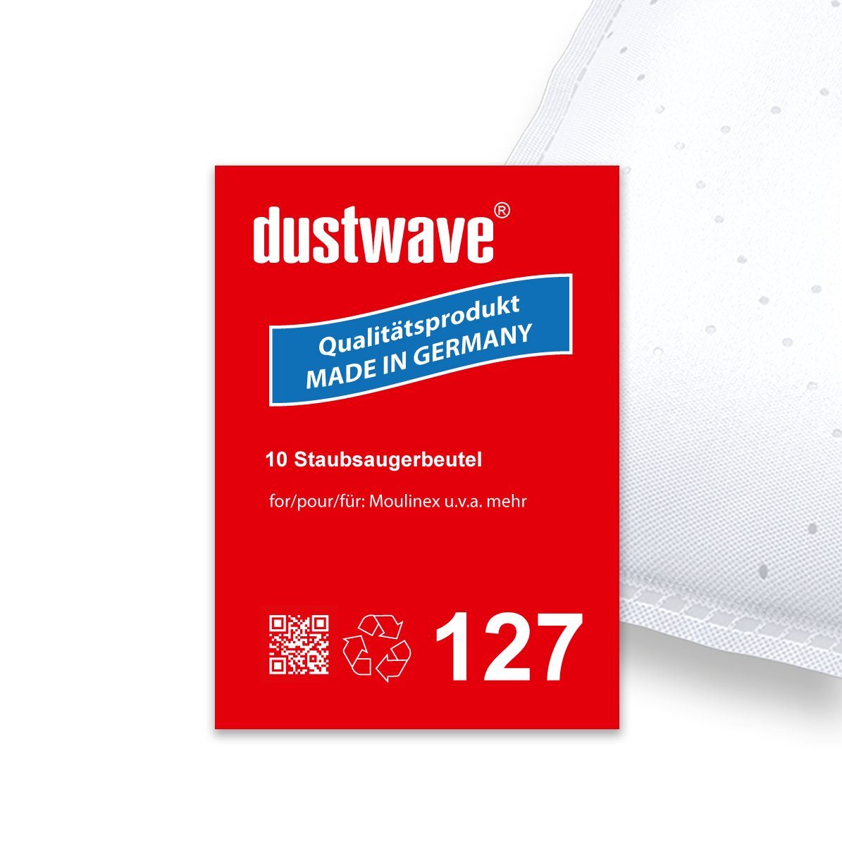 Dustwave Staubsaugerbeutel Sparpack, passend für Baur 340.043 / 340-043, 10 St., Sparpack, 10 Staubsaugerbeutel + 1 Hepa-Filter (ca. 15x15cm - zuschneidbar)