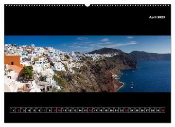 CALVENDO Wandkalender Santorin - XXL Panoramen (Premium, hochwertiger DIN A2 Wandkalender 2023, Kunstdruck in Hochglanz)