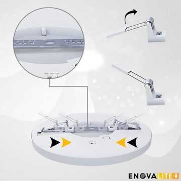 ENOVALITE LED Einbauleuchte LED CCT Panel, Ein-/Aufbau, 24W, 2565 lm, ø300x17mm, LED fest integriert, warmweiß, CCT, neutralweiß, kaltweiß, Lochdurchm. variabel, Lichtfarbe einstellbar